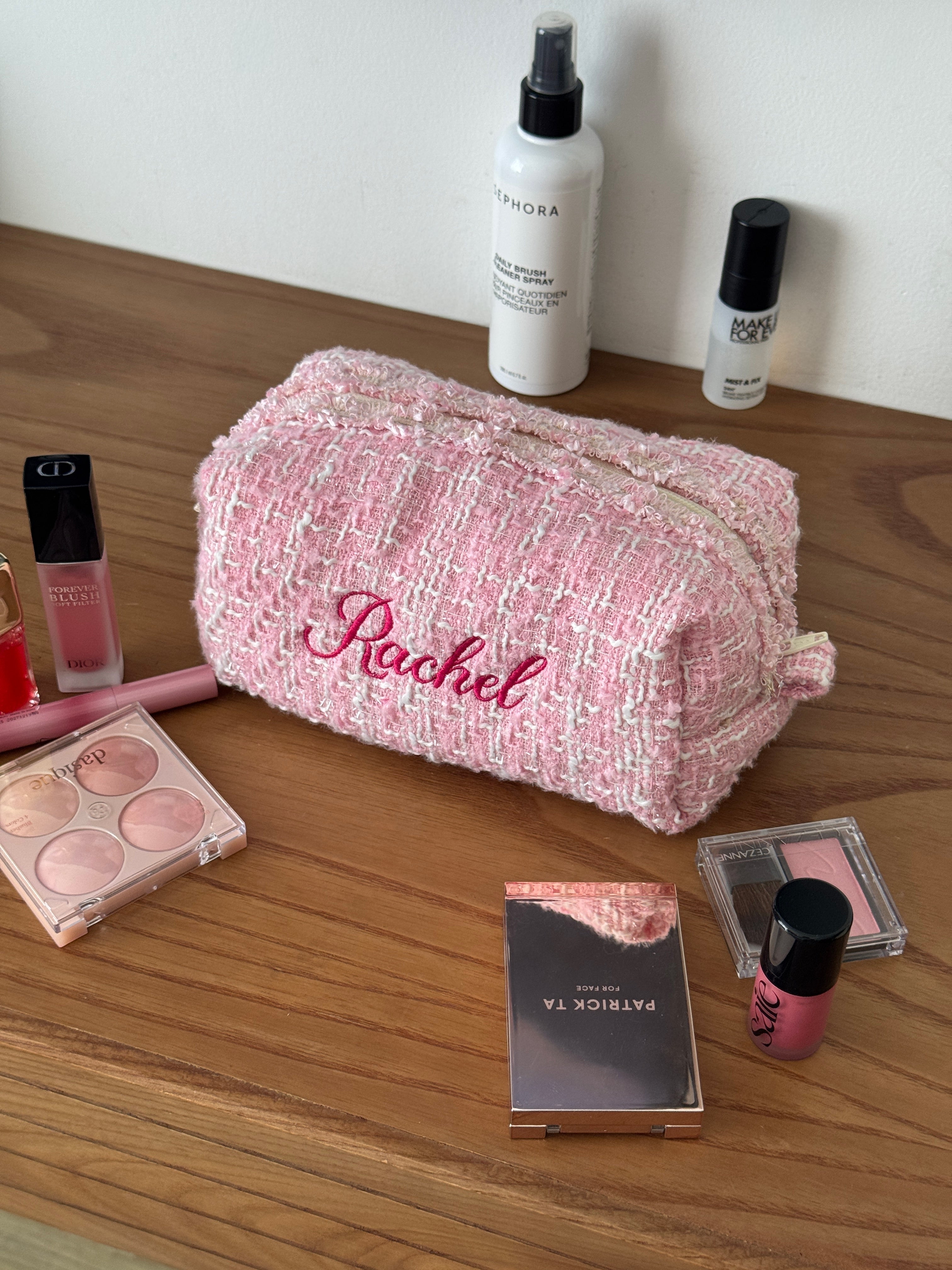 Makeup Pouch - Blush Tweed