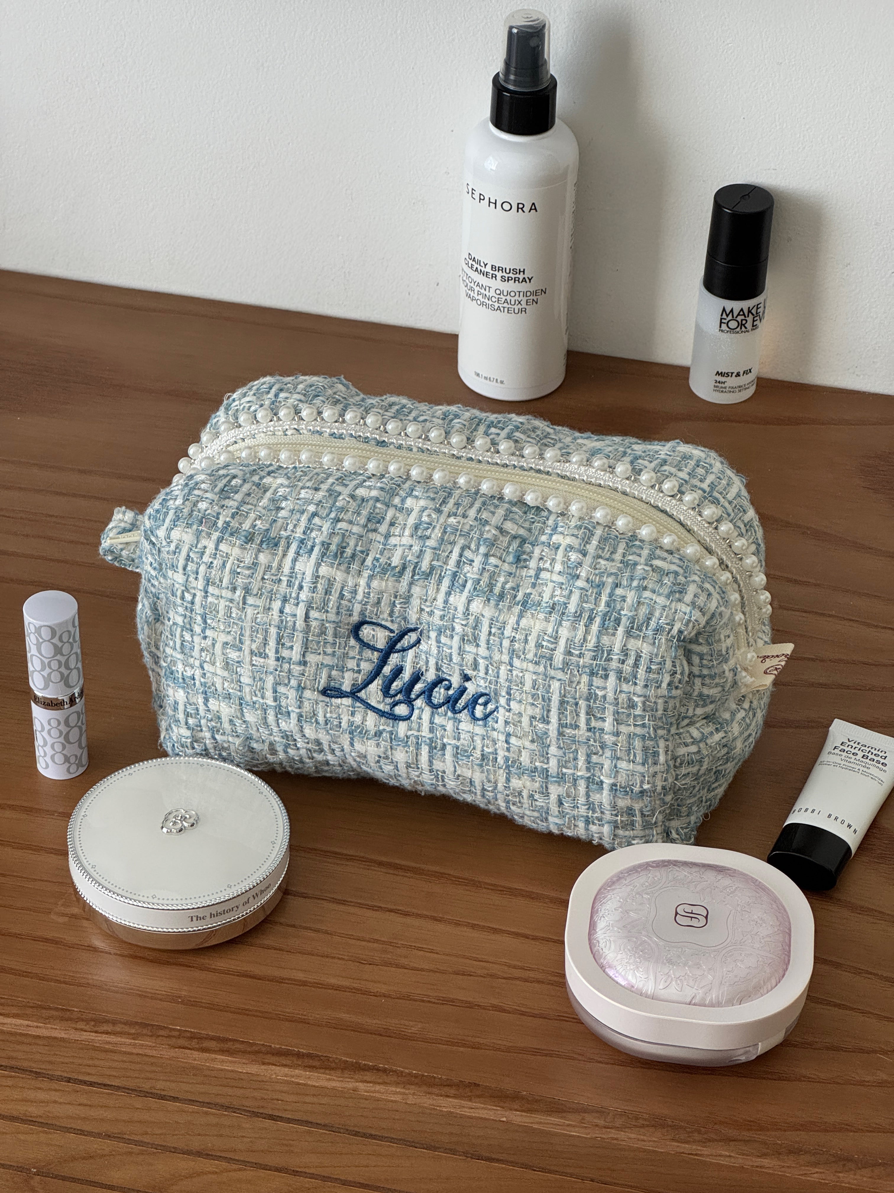 Makeup Pouch - Blue Pearl
