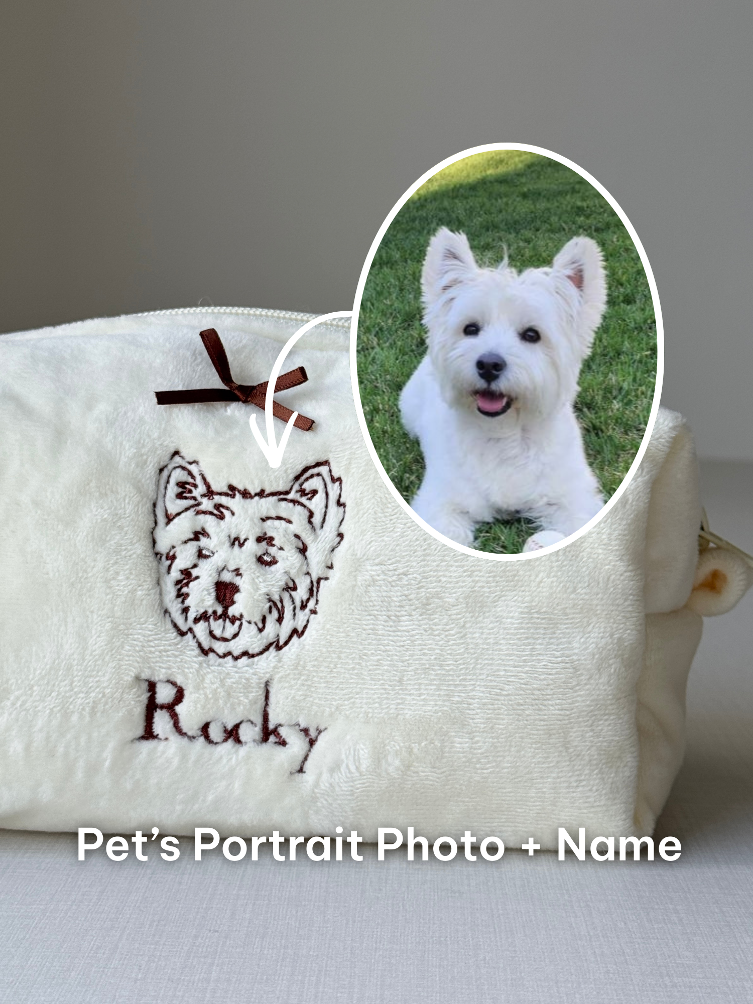 Makeup Pouch - Fuzzy - Custom Pet Image