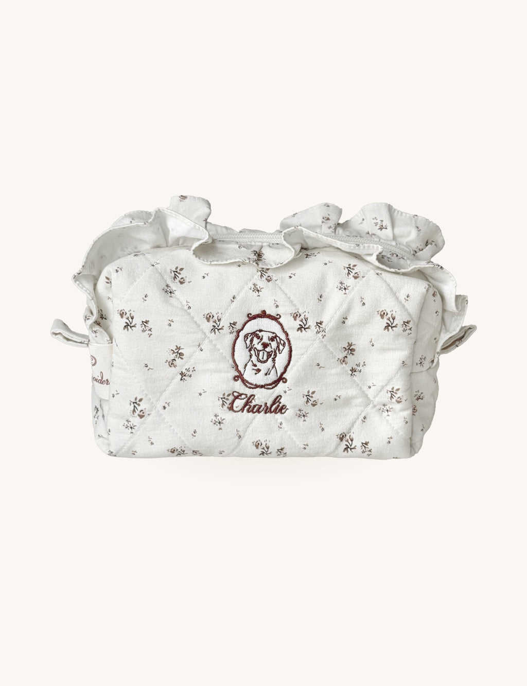 Makeup Pouch - Vintage Bloom - Custom Pet Image