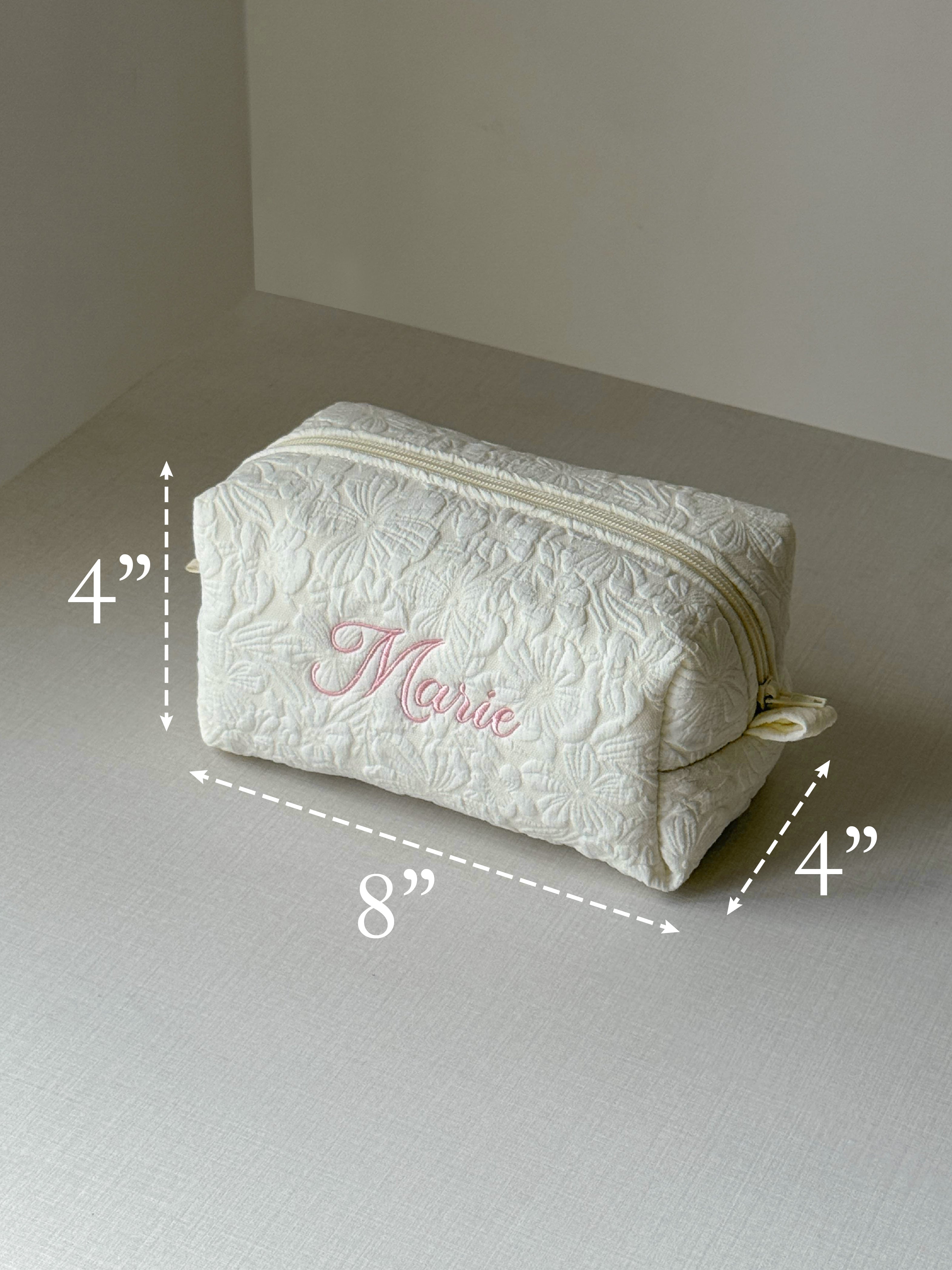 Makeup Pouch - White Garden