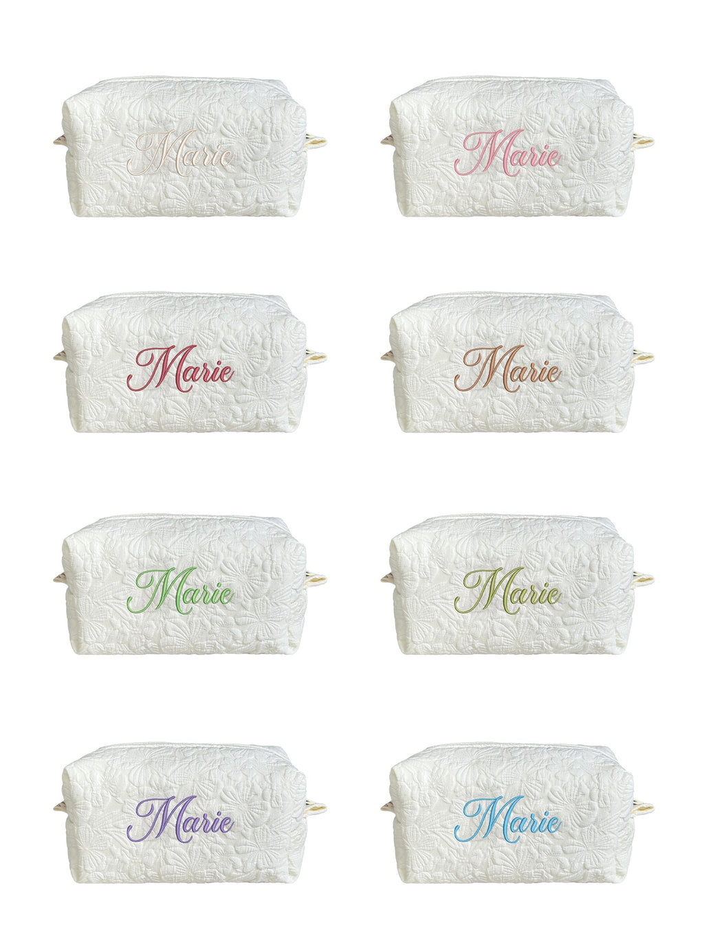 Makeup Pouch - White Garden