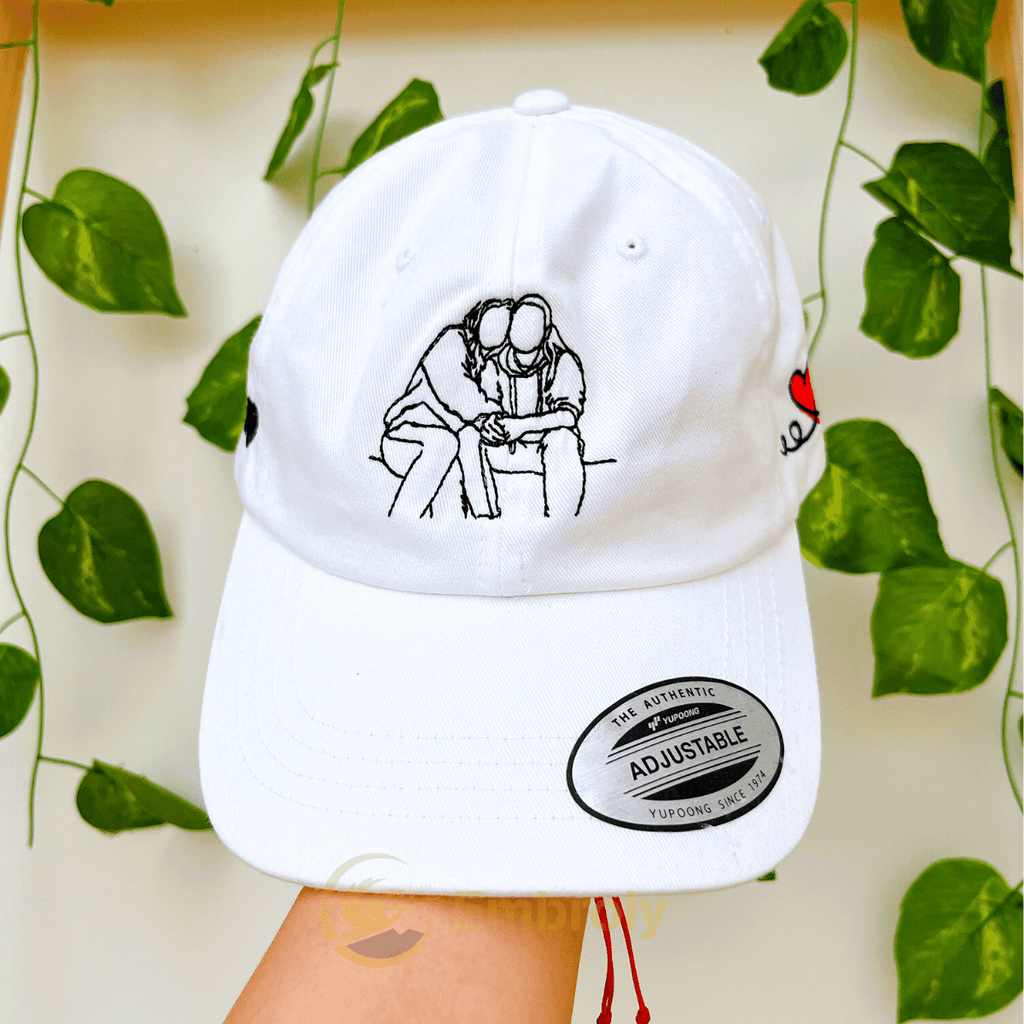 Custom Matching Couple Hat Embroidery From Photo, Personalized With Name On Side