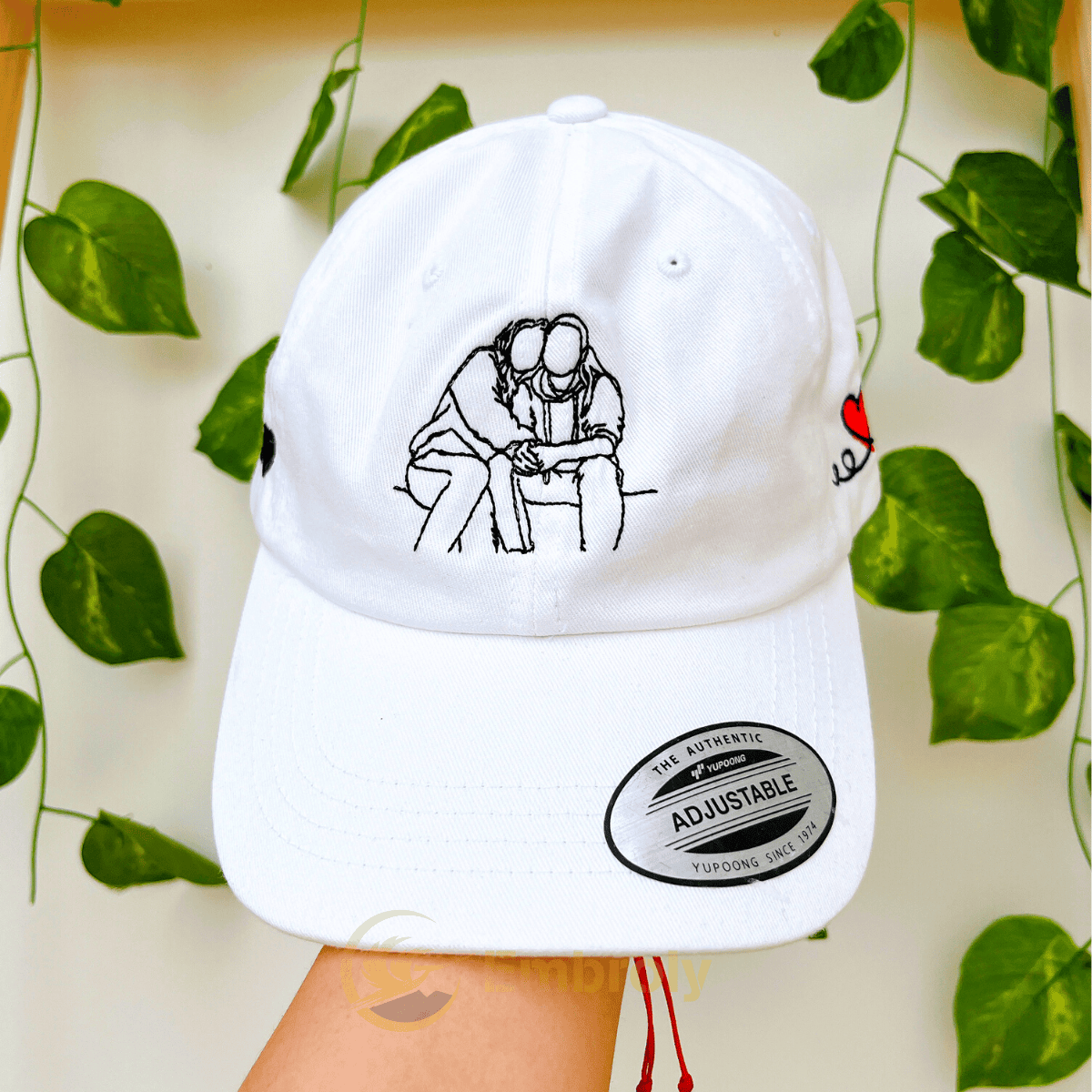 Custom Matching Couple Hat Embroidery From Photo, Personalized With Name On Side
