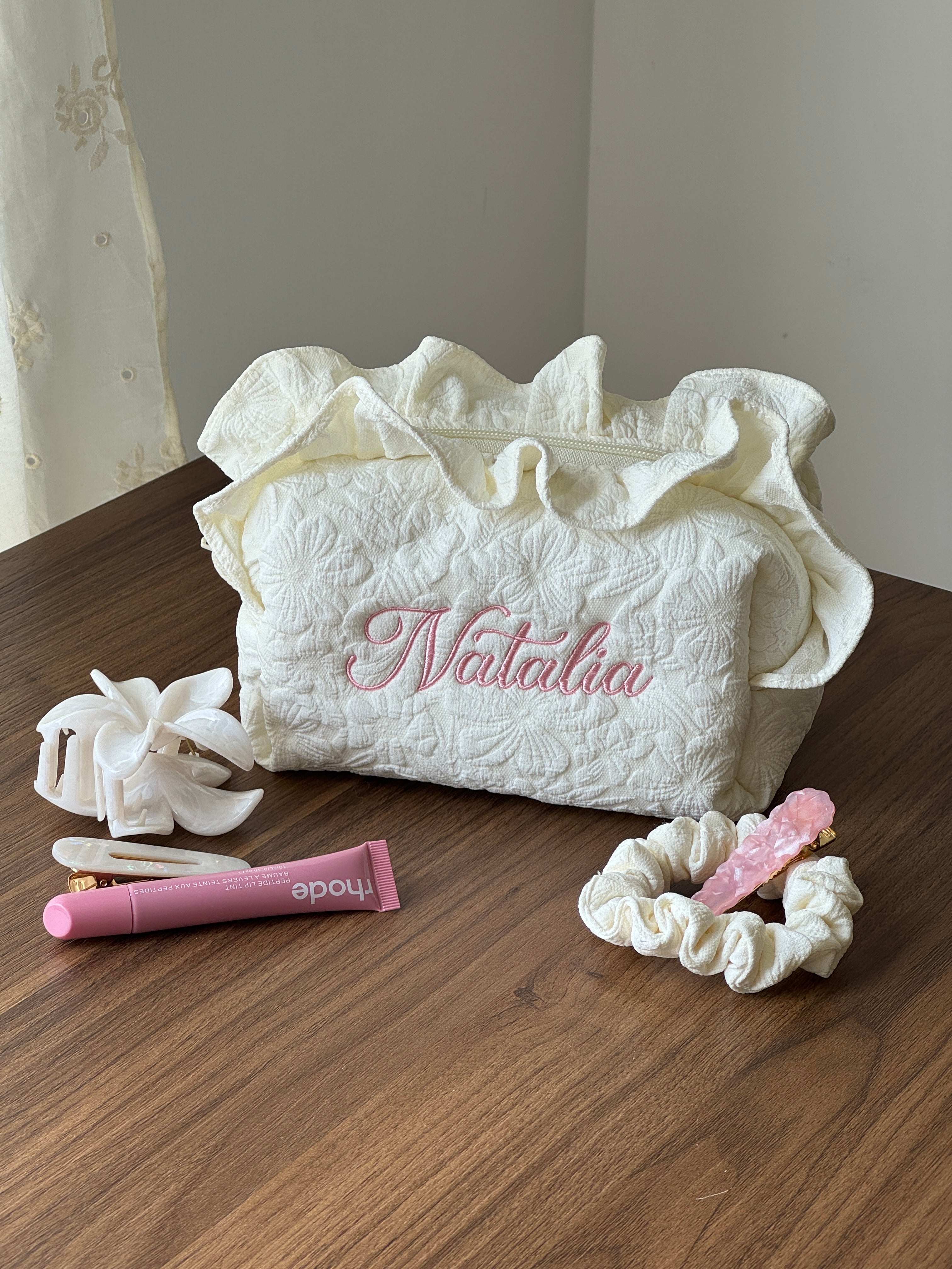 Makeup Pouch - White Garden 2