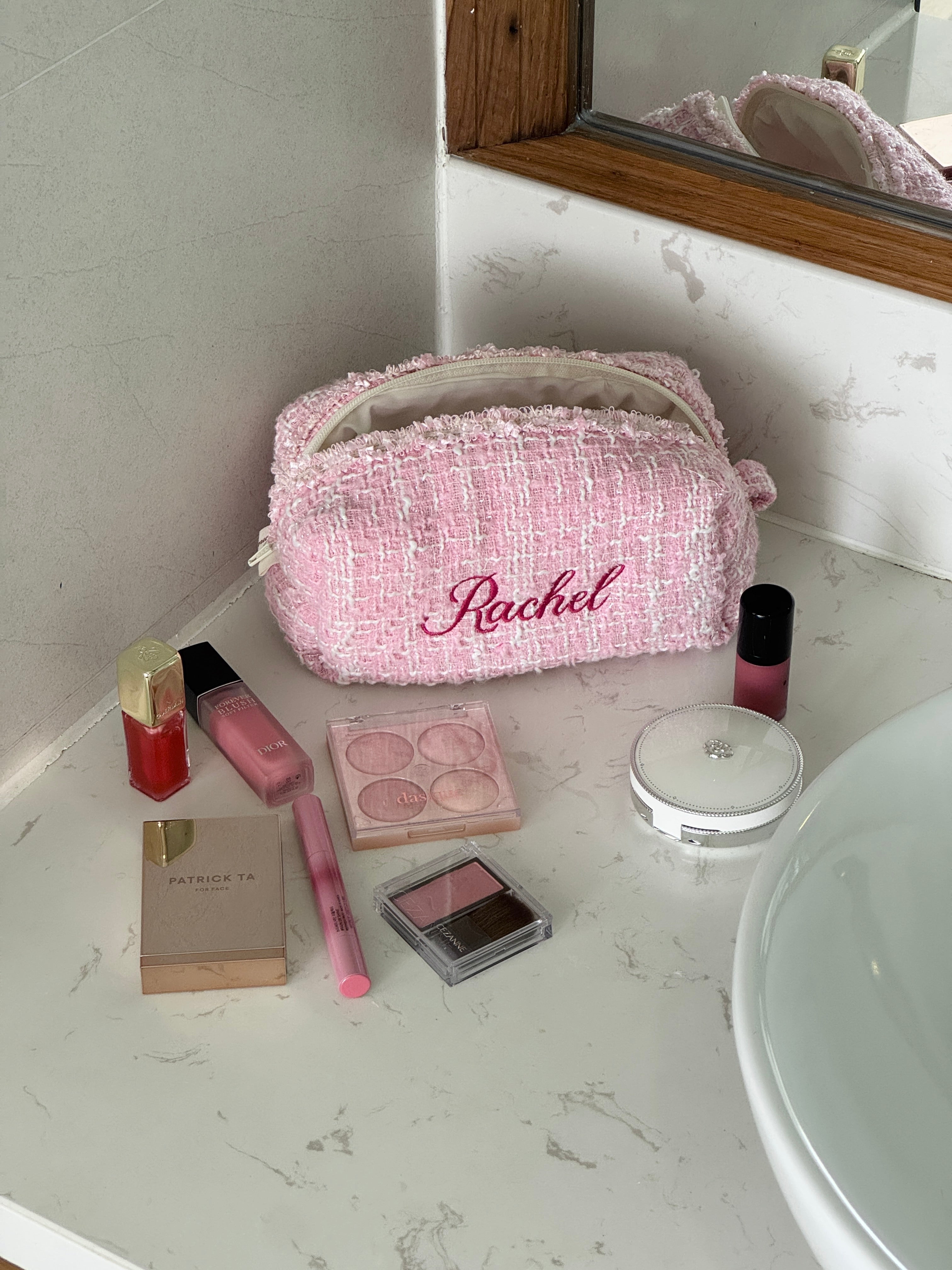 Makeup Pouch - Blush Tweed