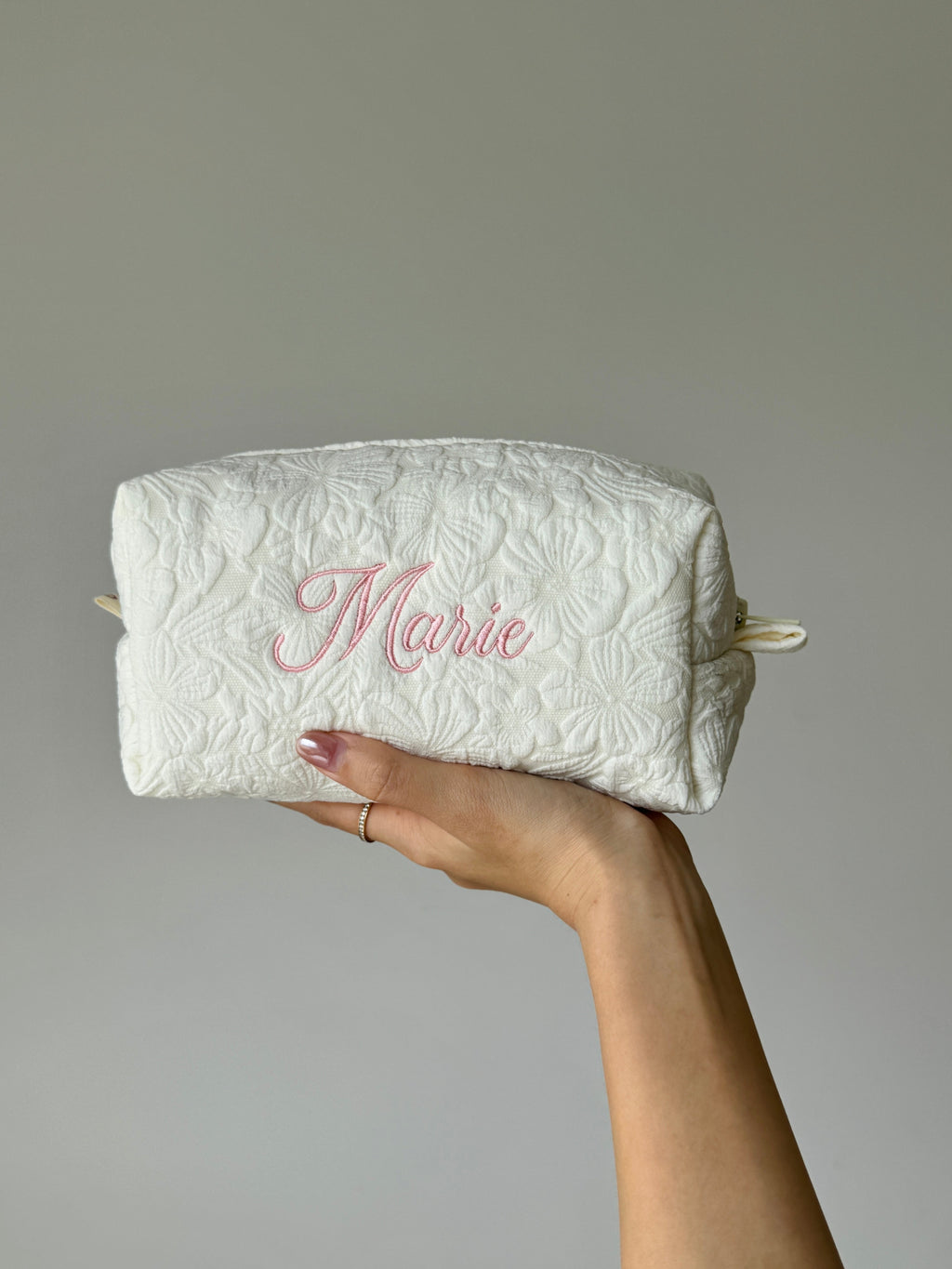 Makeup Pouch - White Garden