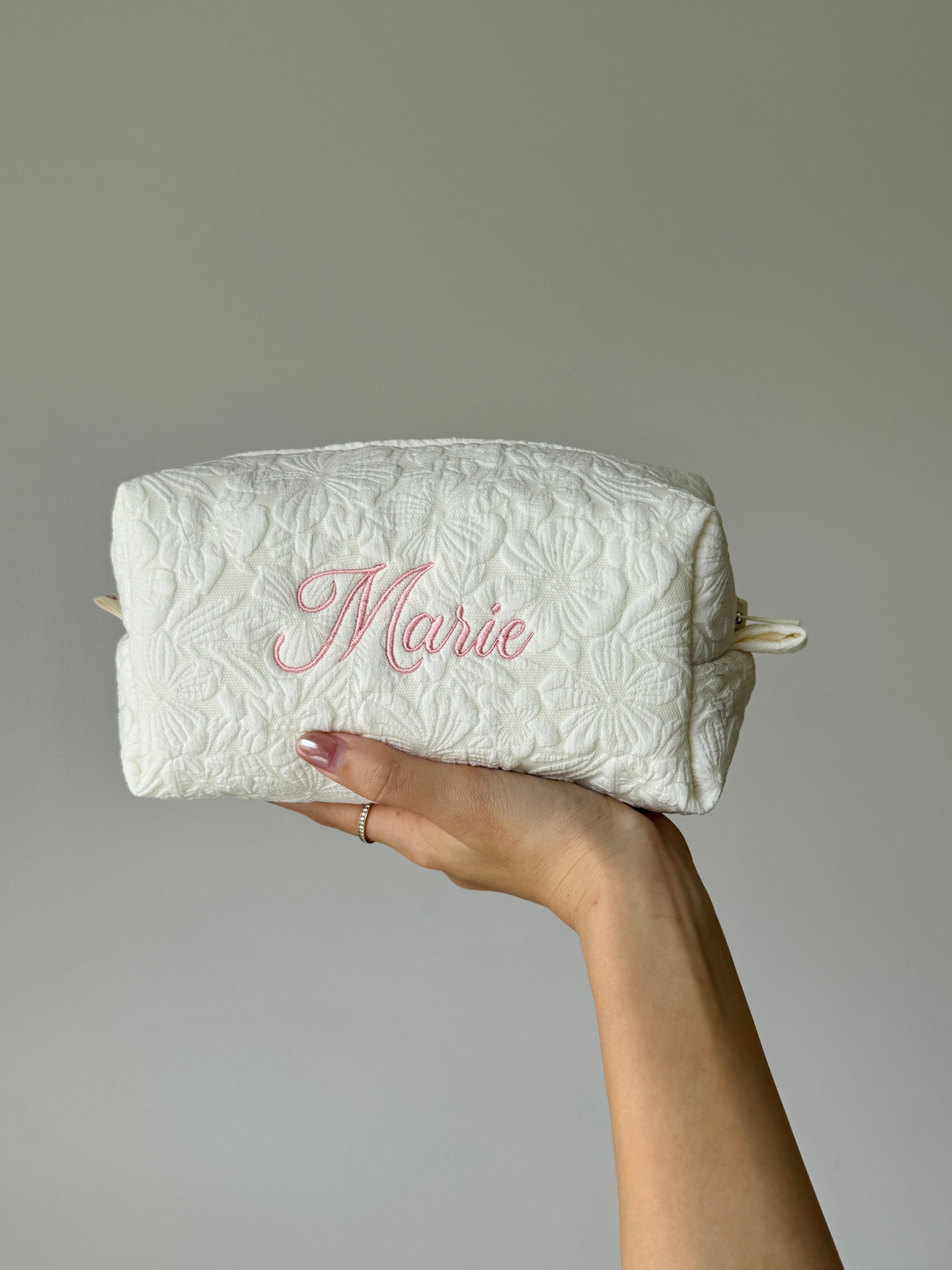 Makeup Pouch - White Garden