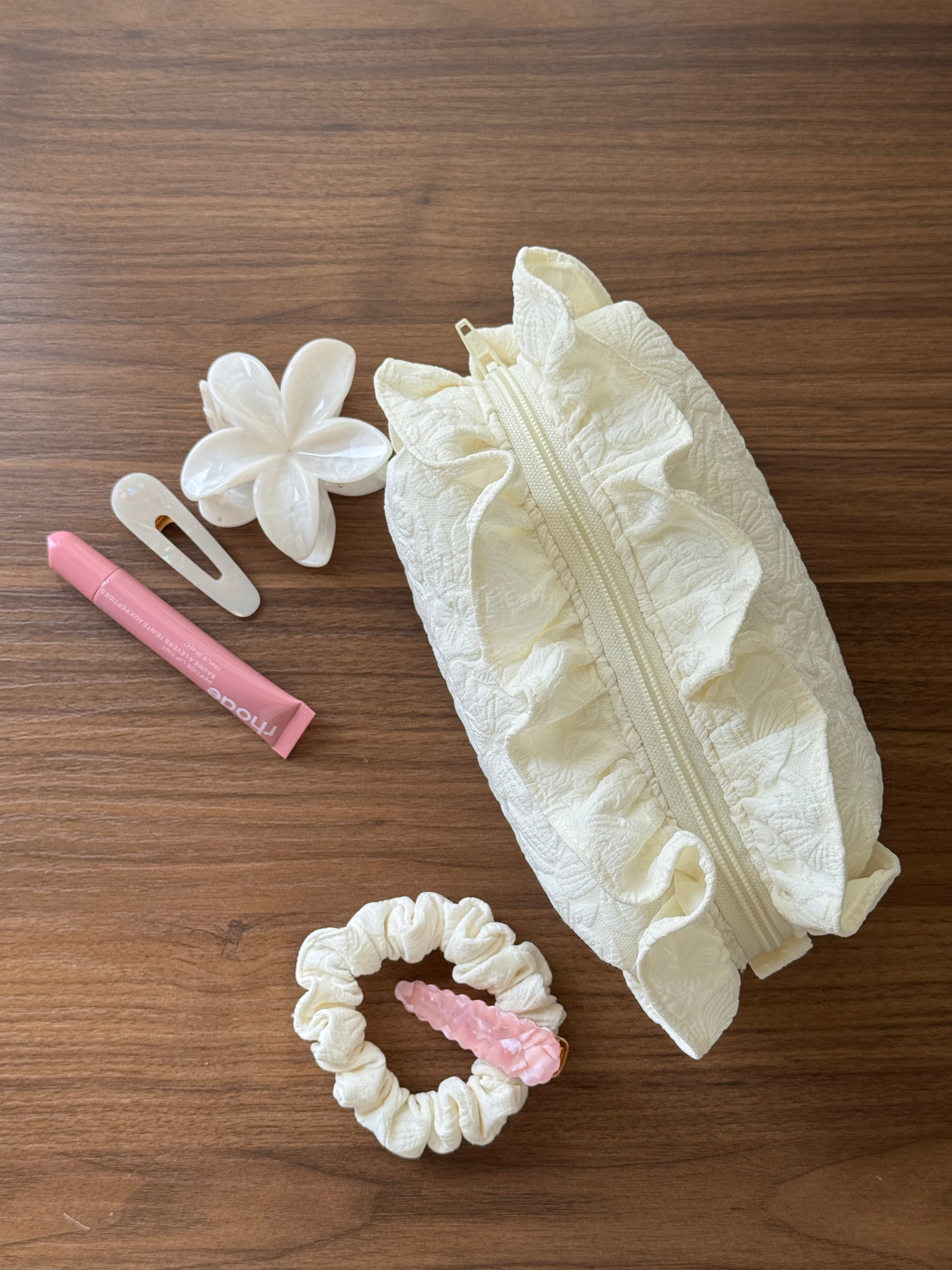Makeup Pouch - White Garden 2