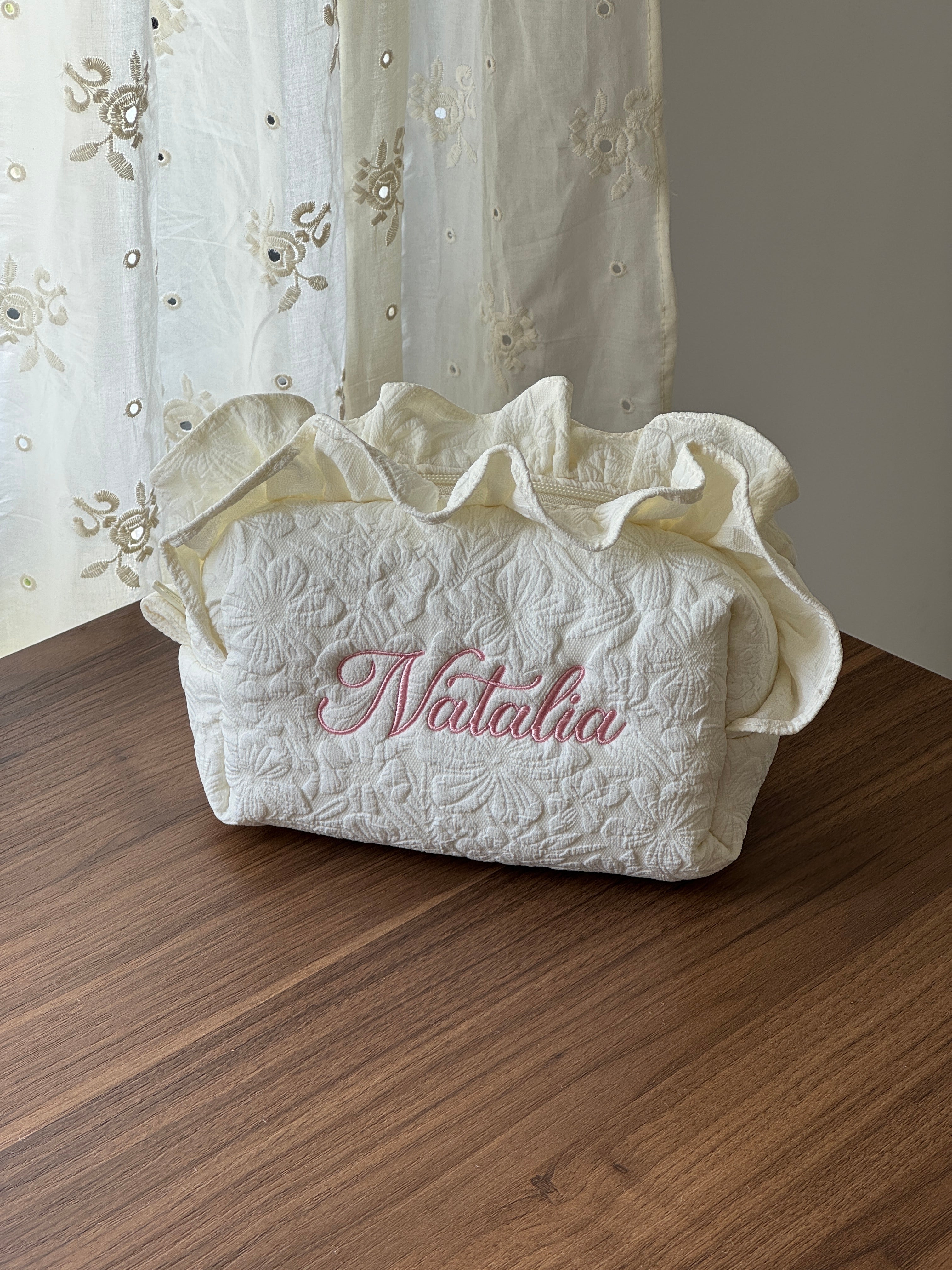 Makeup Pouch - White Garden 2