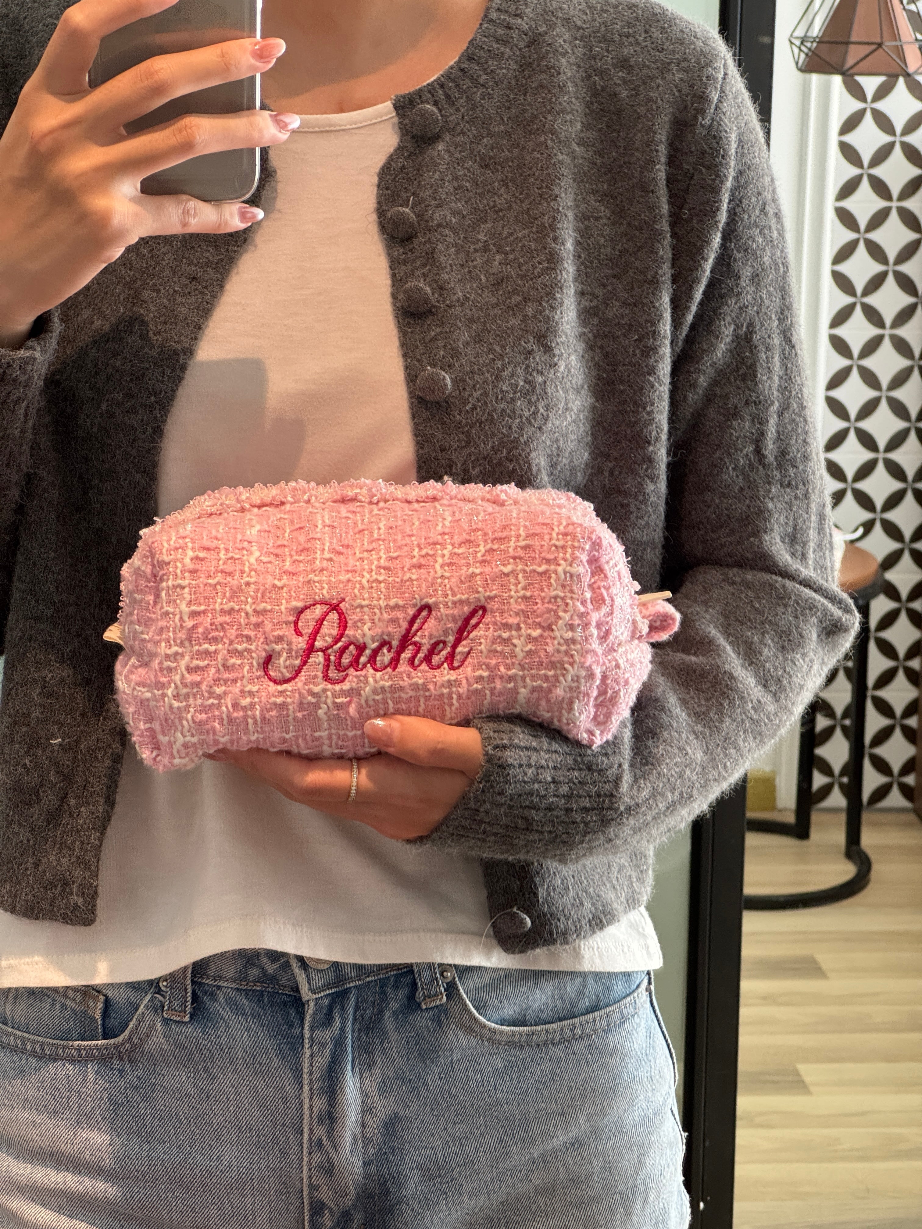 Makeup Pouch - Blush Tweed