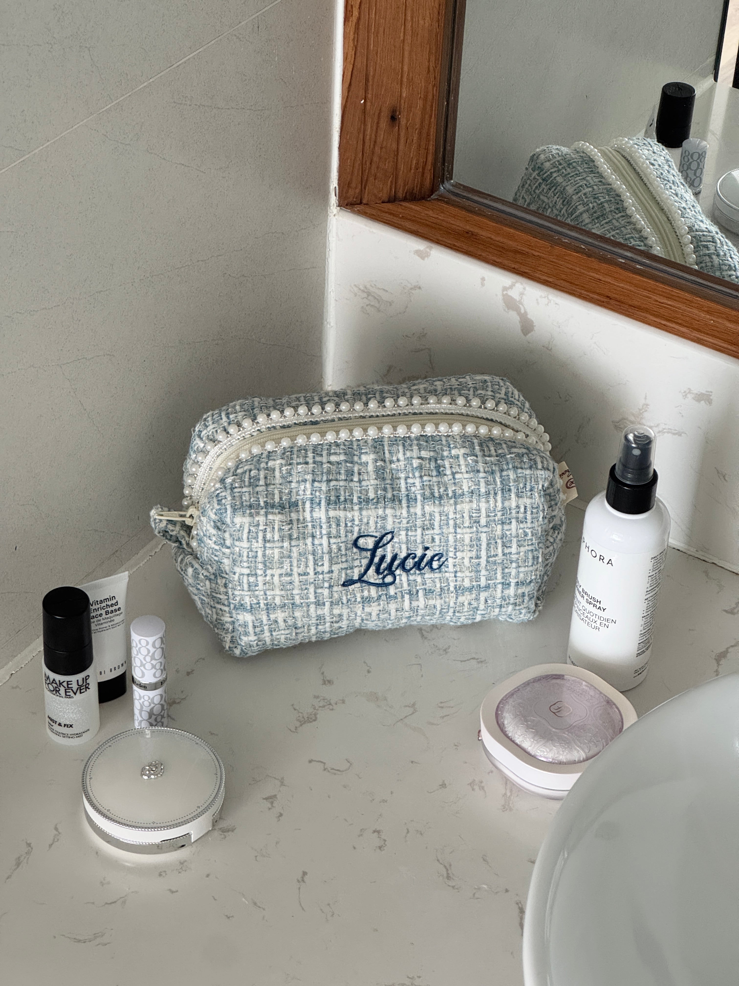 Makeup Pouch - Blue Pearl
