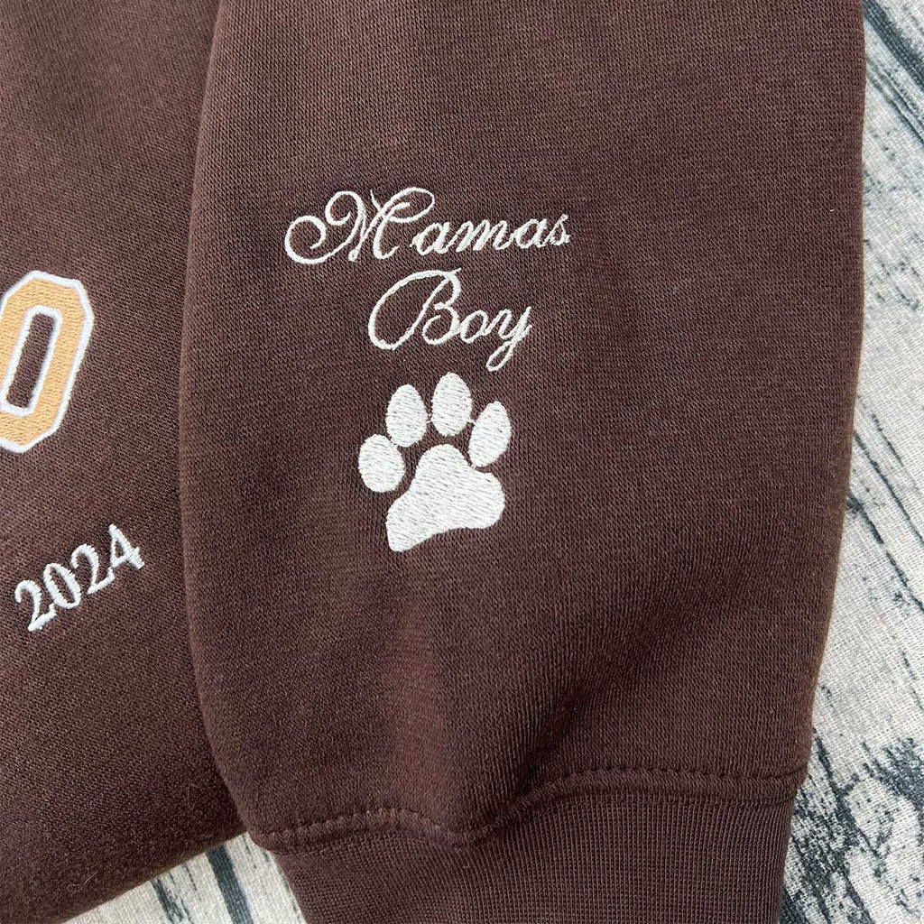 Personalized Paw Print Embroidered Hoodie – Pet Lover Gift