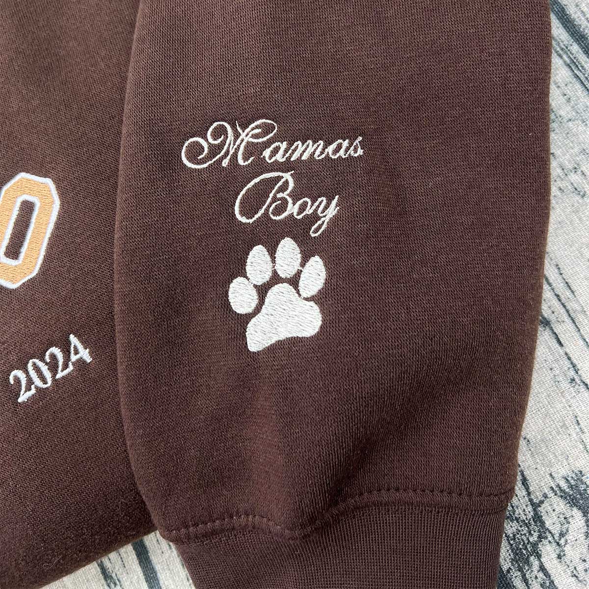 Personalized Paw Print Embroidered Hoodie – Pet Lover Gift