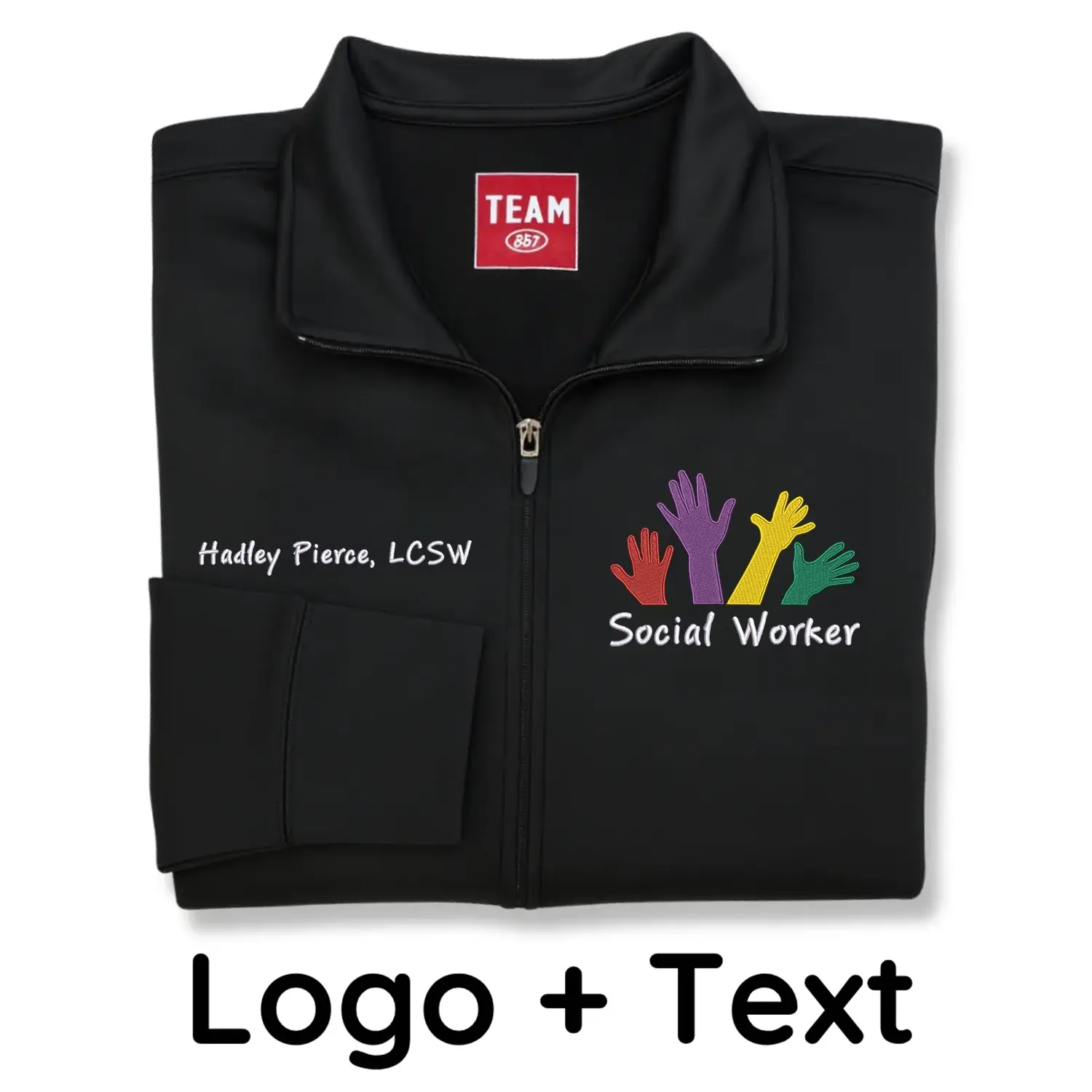 Personalized Social Worker Jacket with Name & Title – Embroidered Gift for MSWs & LCSWs