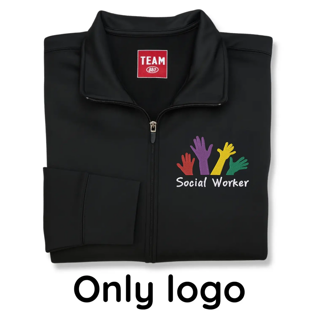 Personalized Social Worker Jacket with Name & Title – Embroidered Gift for MSWs & LCSWs
