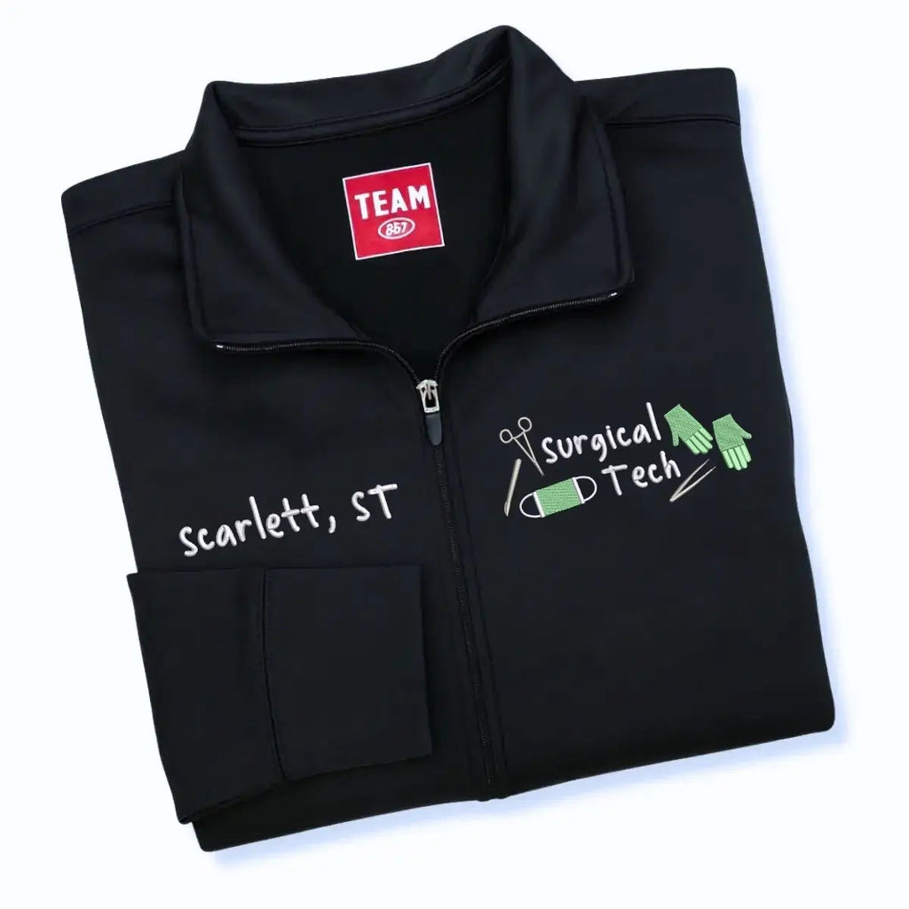 Personalized Surgical Tech Gift with Name & Title - Custom Embroidered Jacket for Scrub Techs