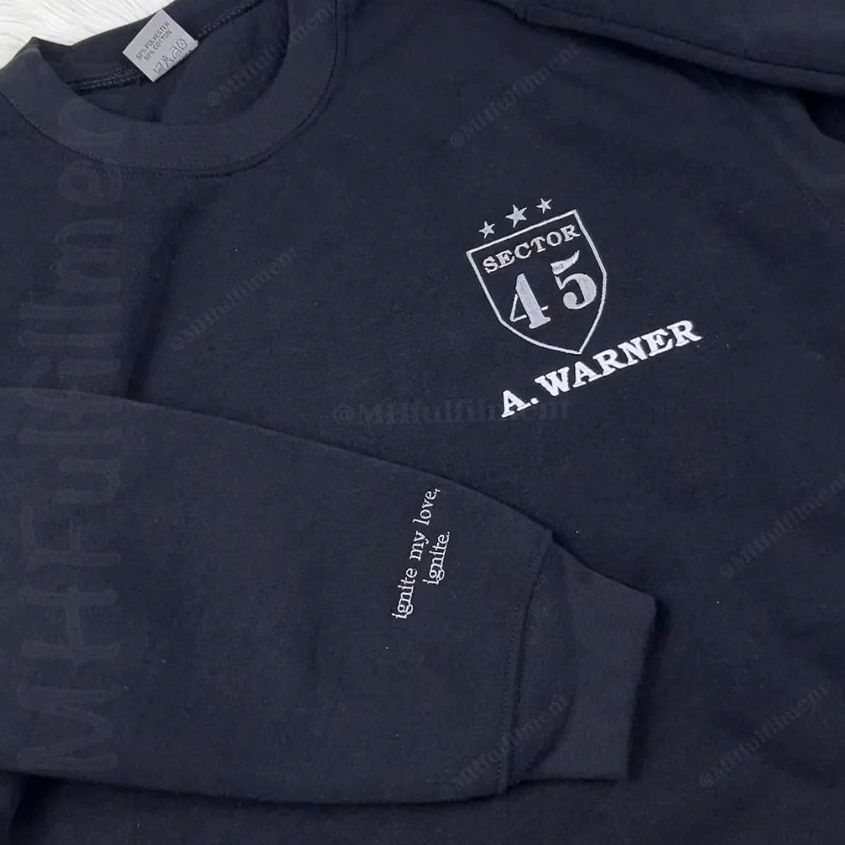 Embroidered Shatter Me Sweatshirt - Aaron Warner Sector 45 CCR Uniform Hoodie, Bookish Merch for Shatter Me Series Fans
