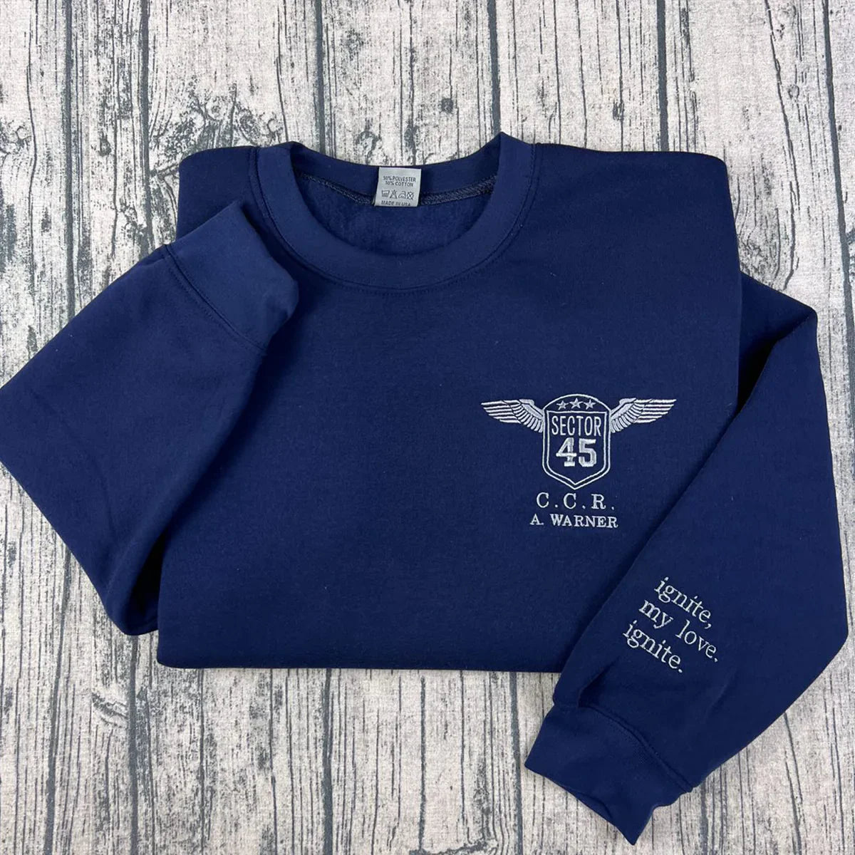 The Shatter Me Crewneck | Custom Embroidered Kishimoto Sector 45 Uniform Sweatshirt | Hell Is Empty Shirt | A Warner Sweatshirt | Book Lover Apparel