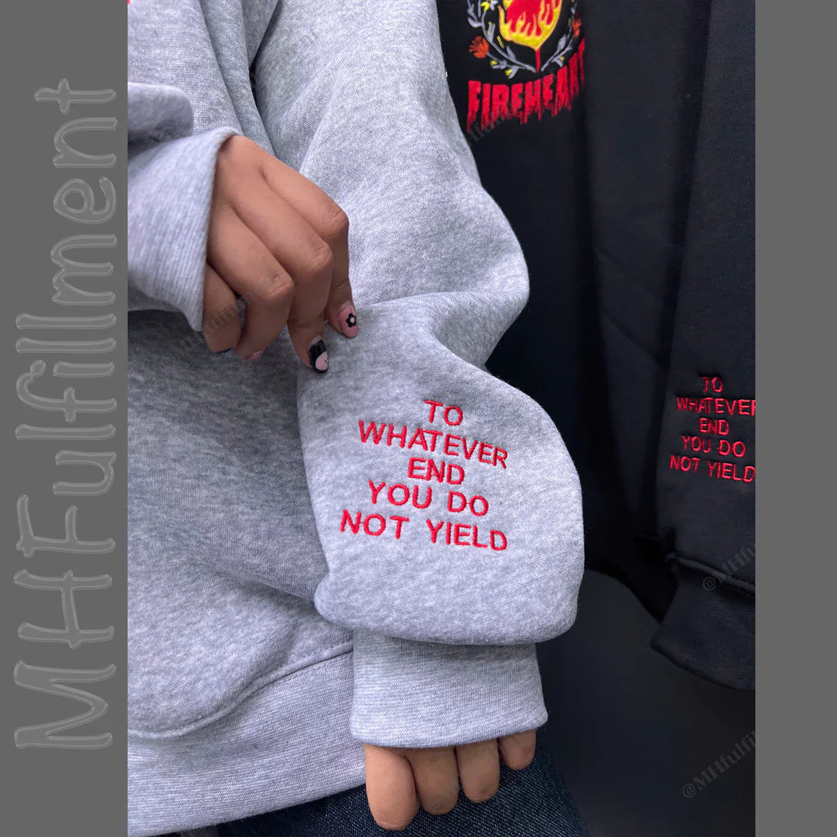 Fireheart Embroidered Sweatshirt – Throne of Glass Hoodie – To Whatever End – You Do Not Yield – Bookish Gift for SJM Fans