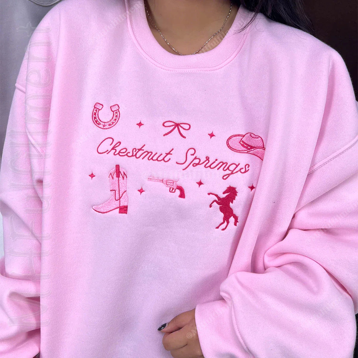 Embroidered Chestnut Springs Sweatshirt - Elsie Silver Cowboy Romance Book Hoodie, BookTok Merch, Custom Embroidered Bookish Gift