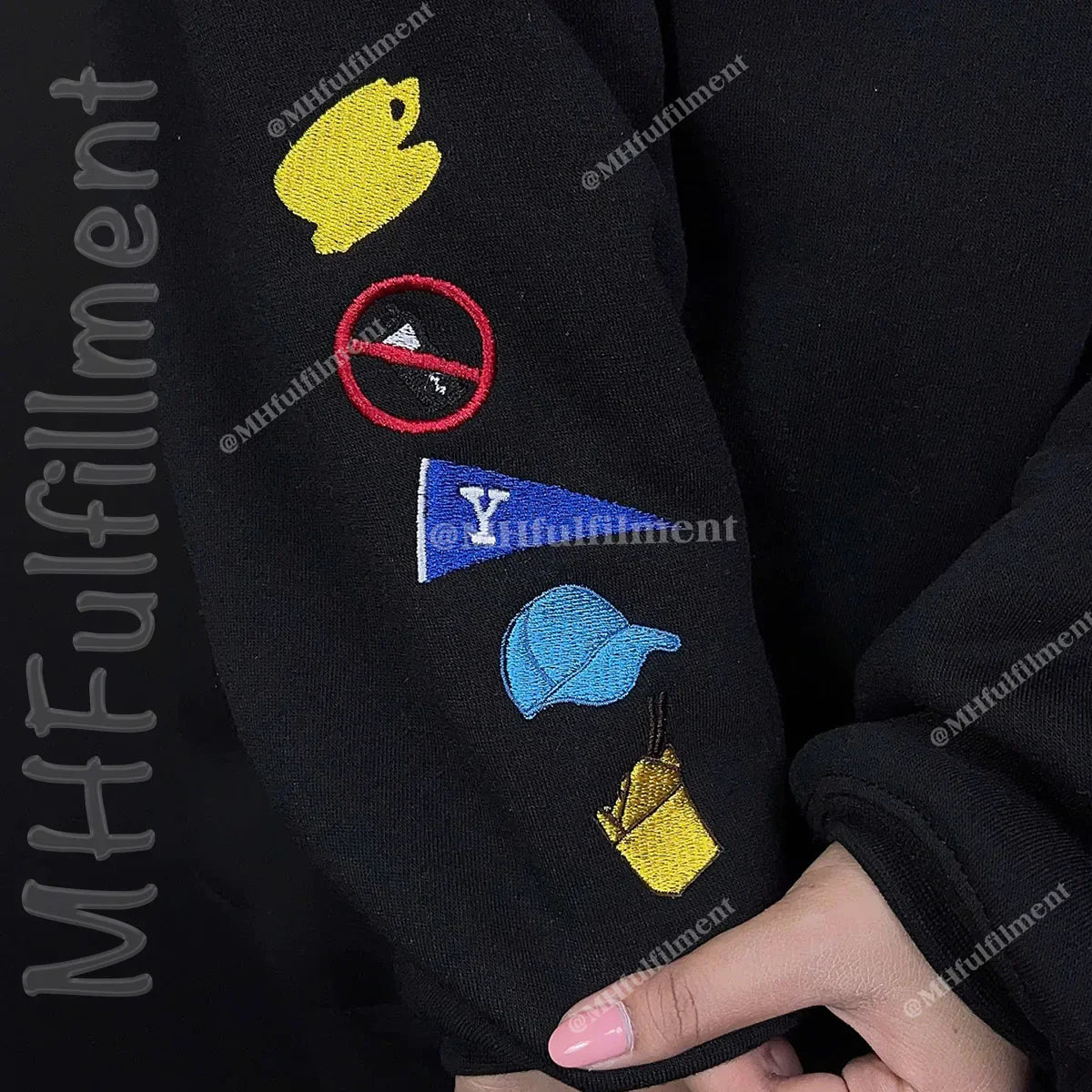 Embroidered Stars Hollow Sweatshirt – Bookish Connecticut Crewneck for Fall, Halloween & Thanksgiving