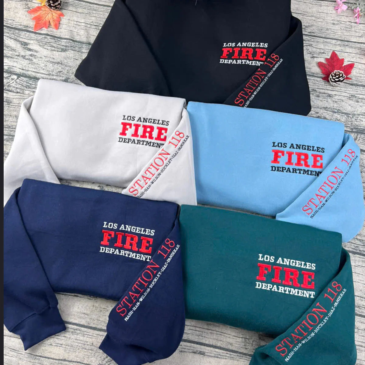 Embroidered 9-1-1 TV Show Fire Department Crewneck Sweatshirt, Cozy Unisex Apparel, Station 118, Los Angeles Firefighter Gift