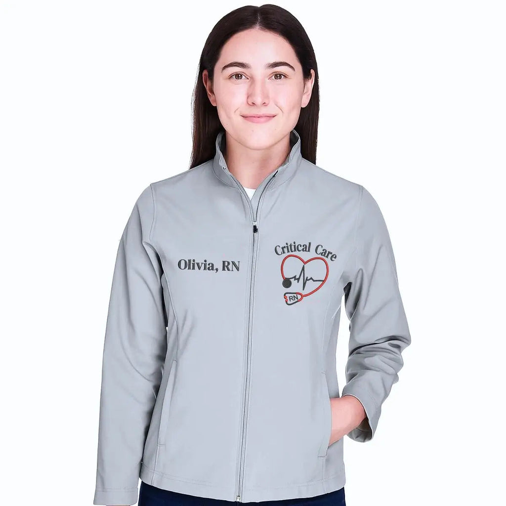 Personalized Critical Care Nurse Jacket with Name - Embroidered Gift Idea for Critical Care Nurses