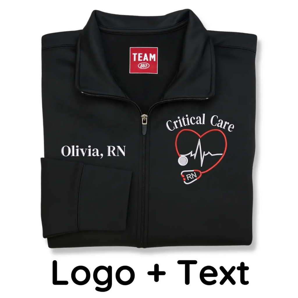 Personalized Critical Care Nurse Jacket with Name - Embroidered Gift Idea for Critical Care Nurses
