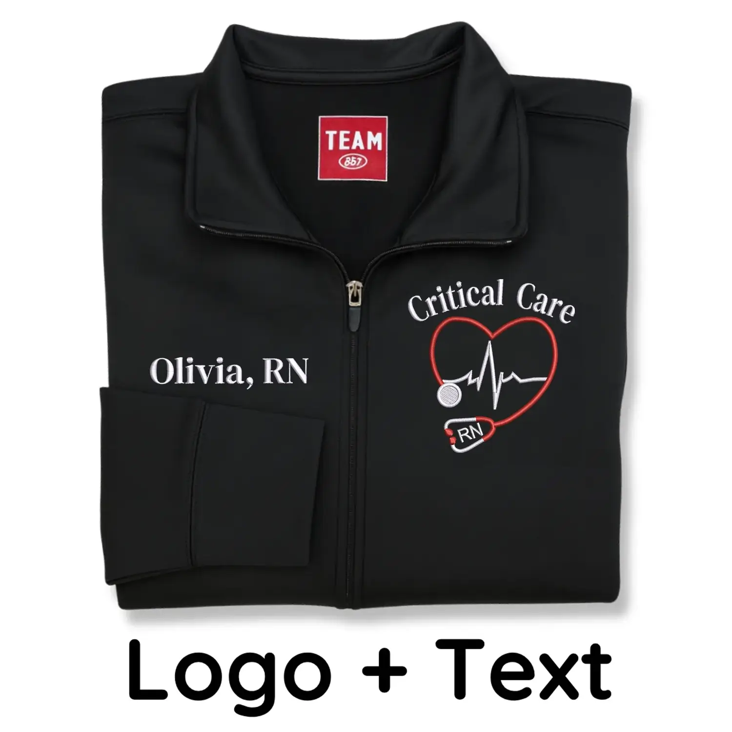 Personalized Critical Care Nurse Jacket with Name - Embroidered Gift Idea for Critical Care Nurses