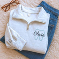 Personalized Embroidered Tooth Dental Hygienist Quarter Zip Sweatshirt, Orthodontist Sweatshirt, Dental Assistant Gift