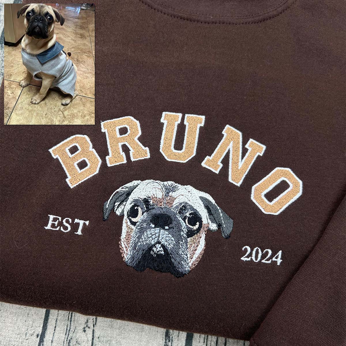 Personalized Paw Print Embroidered Hoodie – Pet Lover Gift