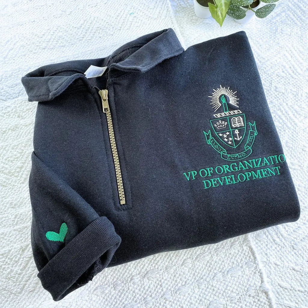 Custom Embroidered Logo Text Zip Up Hoodie