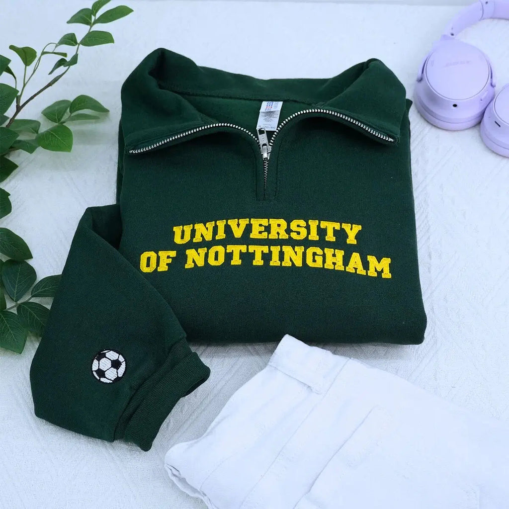 Custom Embroidered Logo Text Zip Up Hoodie