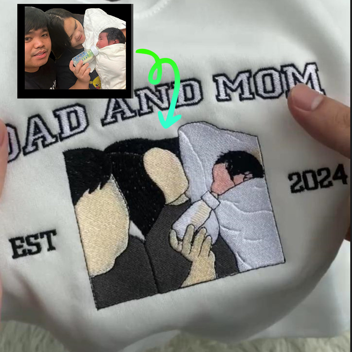 Custom Embroidered Picture Hoodie – Personalized Photo on Hoodie