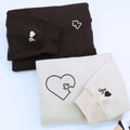 Heart Puzzle Hoodie or Sweatshirt, Custom Embroidered Valentine Gift For Wife Husband