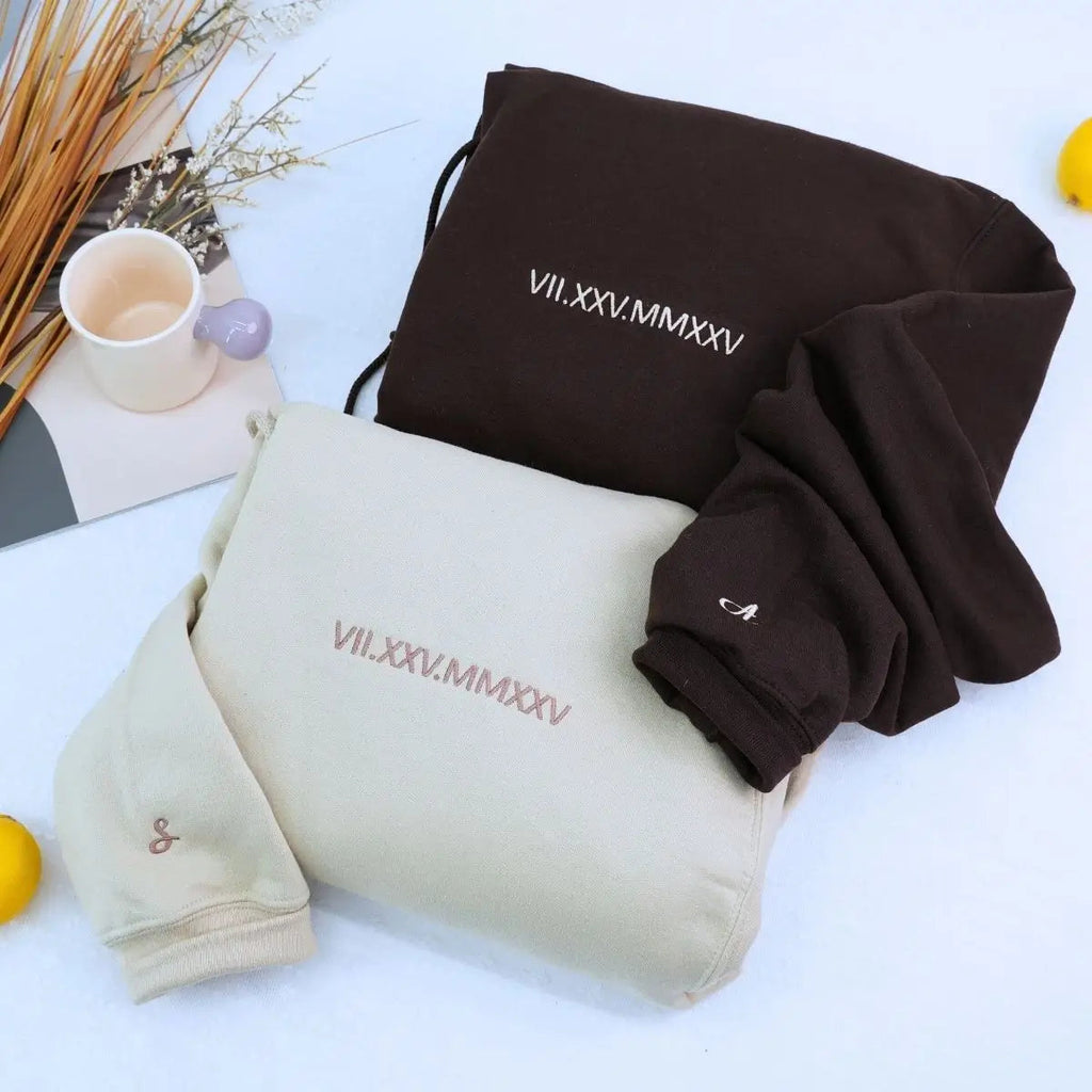 Embroidered Roman Numeral Sweatshirt, Hoodie