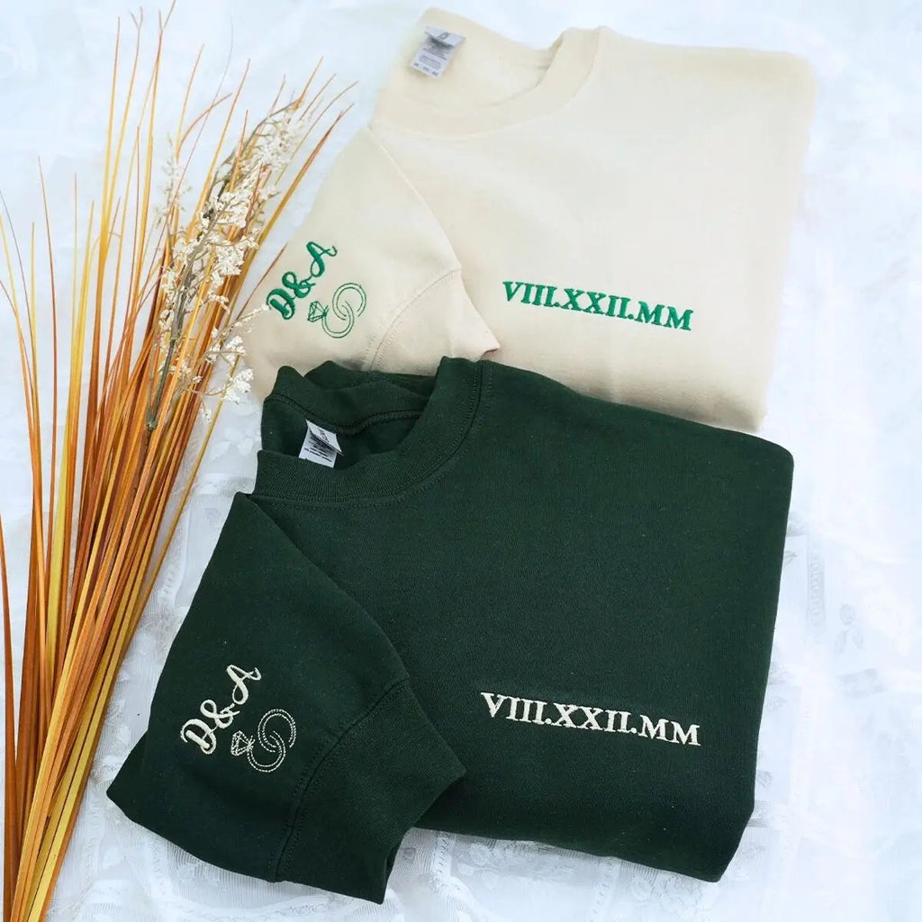 Embroidered Roman Numeral Sweatshirt, Hoodie