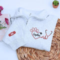 Personalized Embroidered Veterinary Nurse Quarter Zip Sweatshirt, Veterinarian Gift