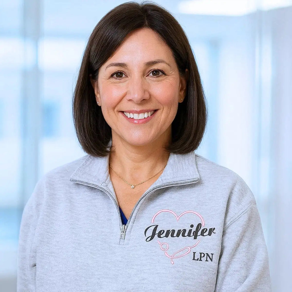 Personalized Embroidered Nurse Quarter Zip Sweatshirt, Nurse Graduation Gift