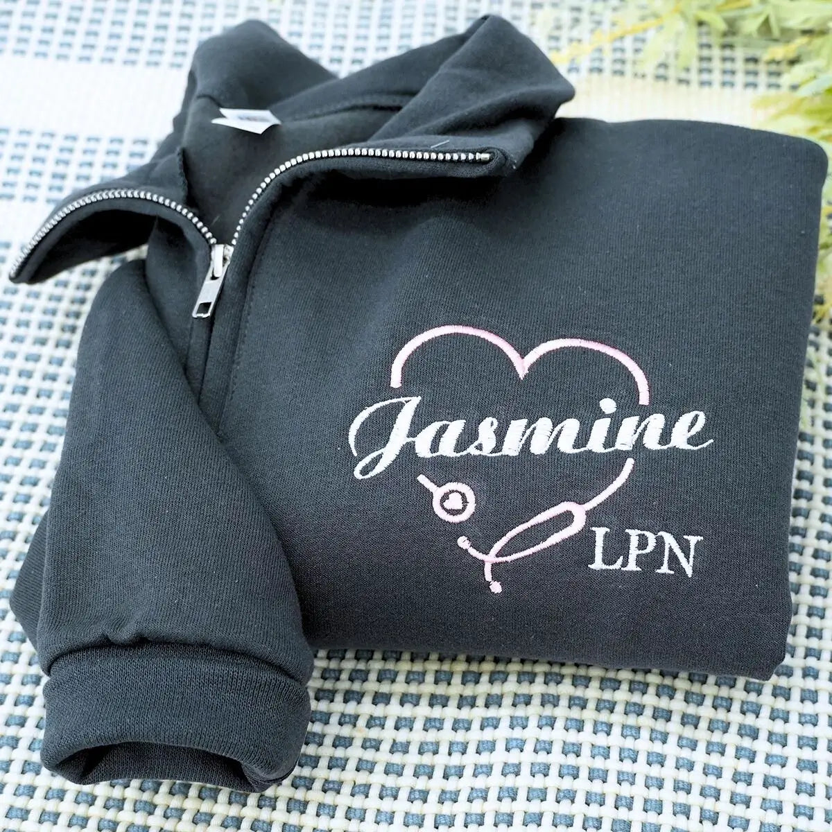 Personalized Embroidered Nurse Quarter Zip Sweatshirt, Nurse Graduation Gift