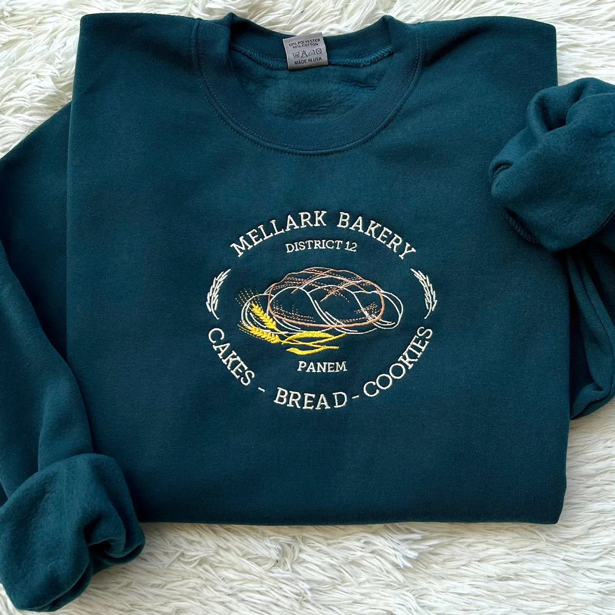 Embroidered Hunger Games Mellark Baked Goods Sweatshirt - District 12 Victors Tour Crewneck Hoodie, Bookish Movie Gift