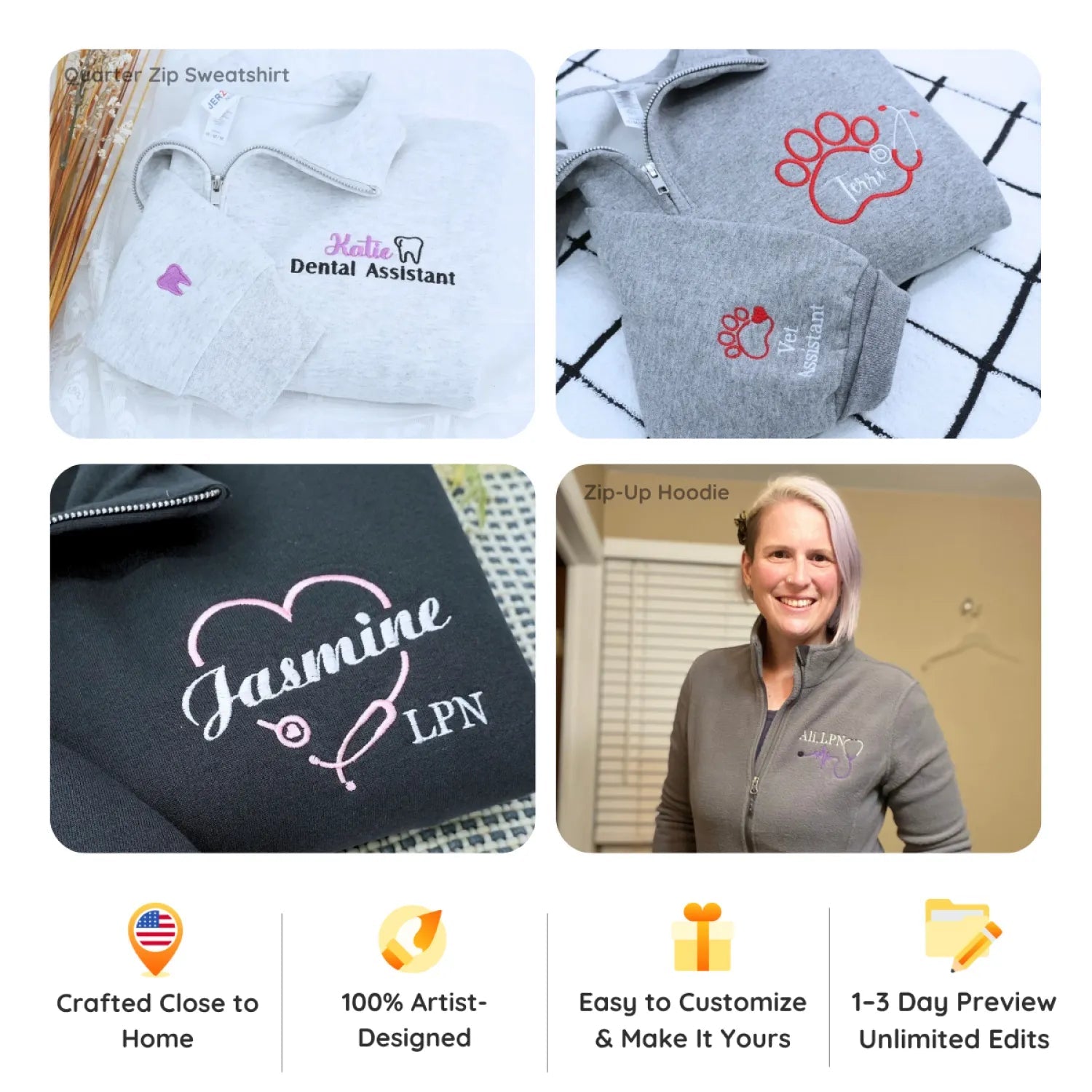 Personalized Dental Hygienist Jacket with Name & Title - Embroidered Gift for RDHs