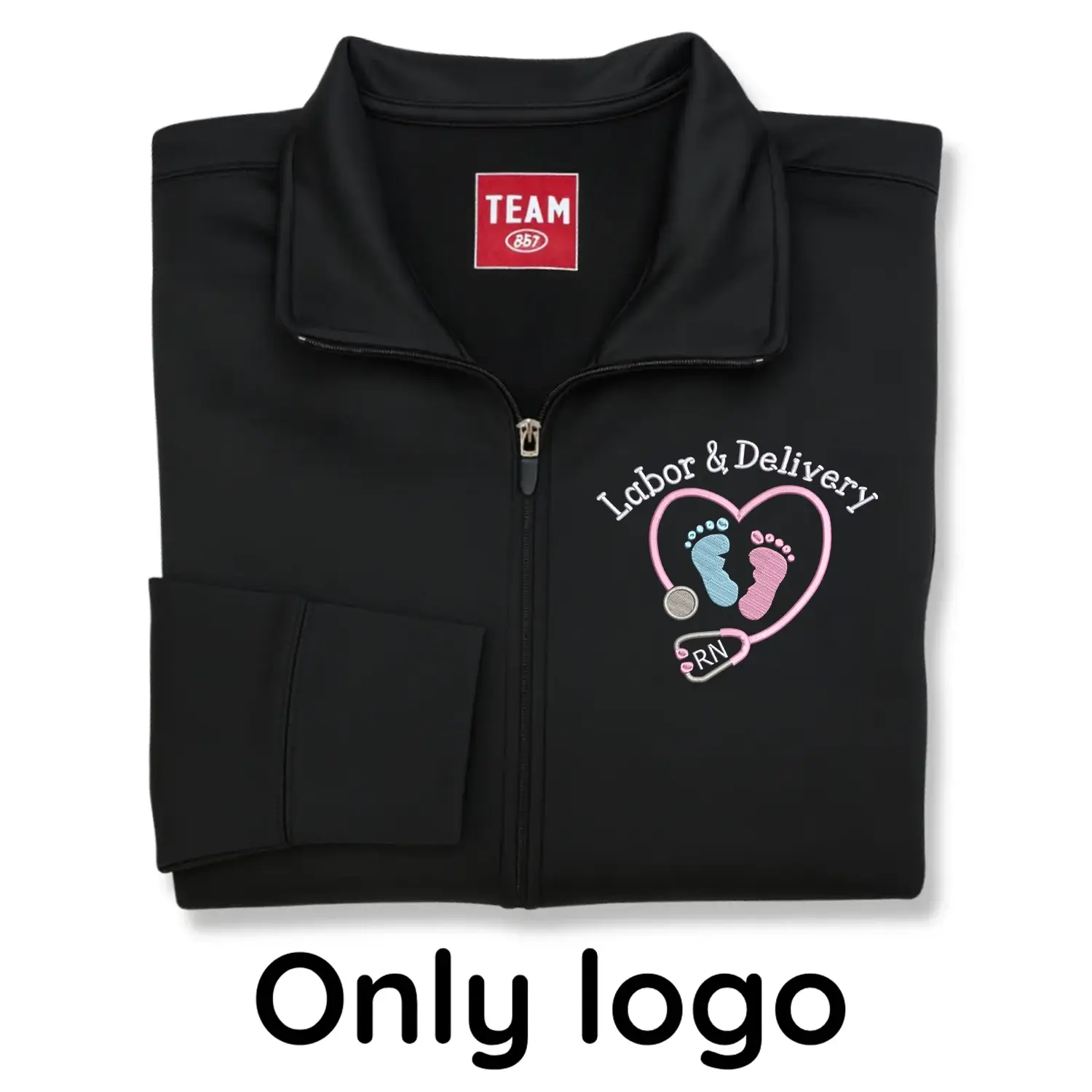 Personalized Labor and Delivery Nurse Jacket with Name & Title - Embroidered Gift for L&D OB Nurse