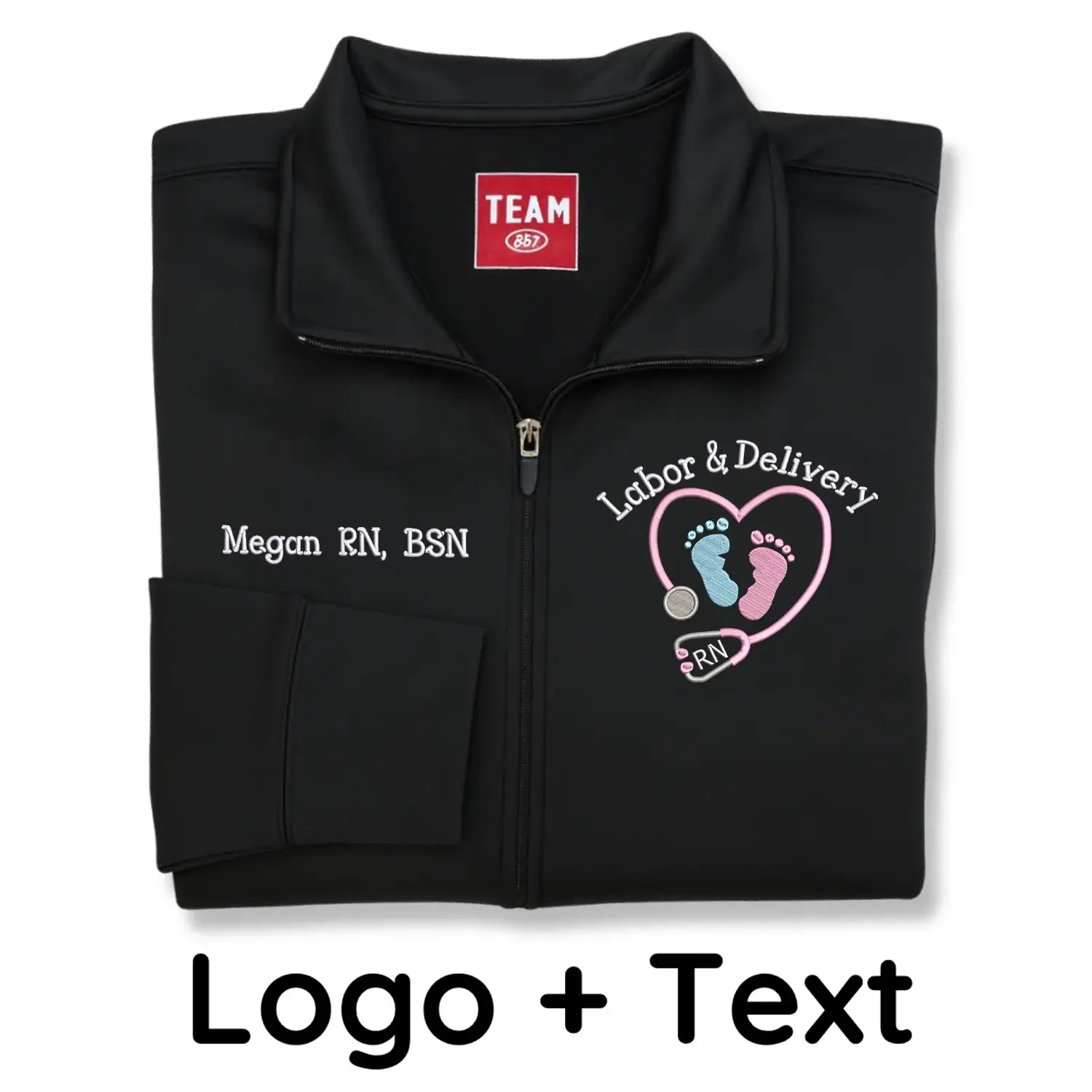 Personalized Labor and Delivery Nurse Jacket with Name & Title - Embroidered Gift for L&D OB Nurse