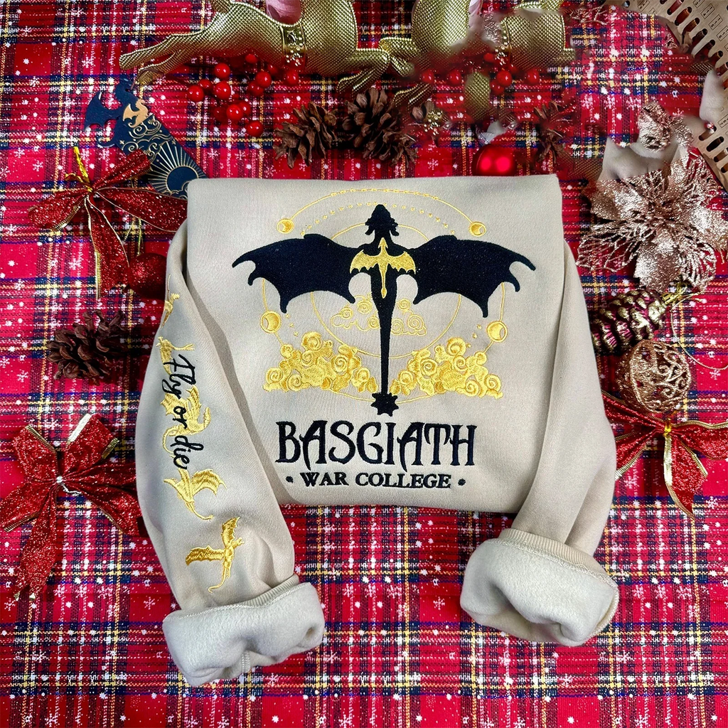 Luxury Embroidered Basgiath War College Sweatshirt – Stylish & Cozy