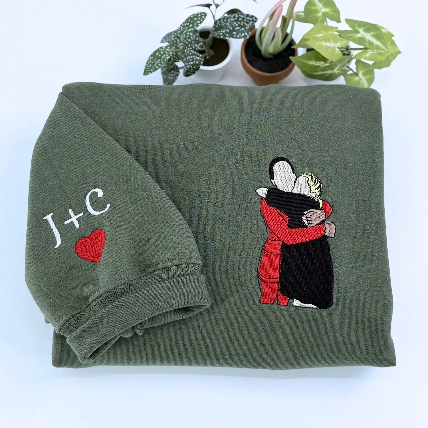 Custom Favorite Song with Your Photo Portrait Sweatshirt or Hoodie, Embroidered Gift for Him Her