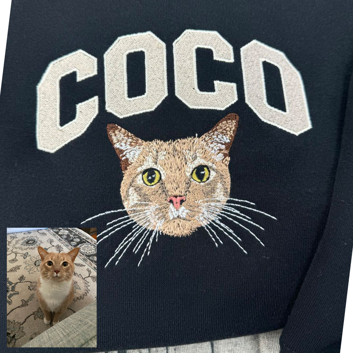 Custom Minimalist Pet Line Art Embroidered T-Shirt – Modern Pet Gift