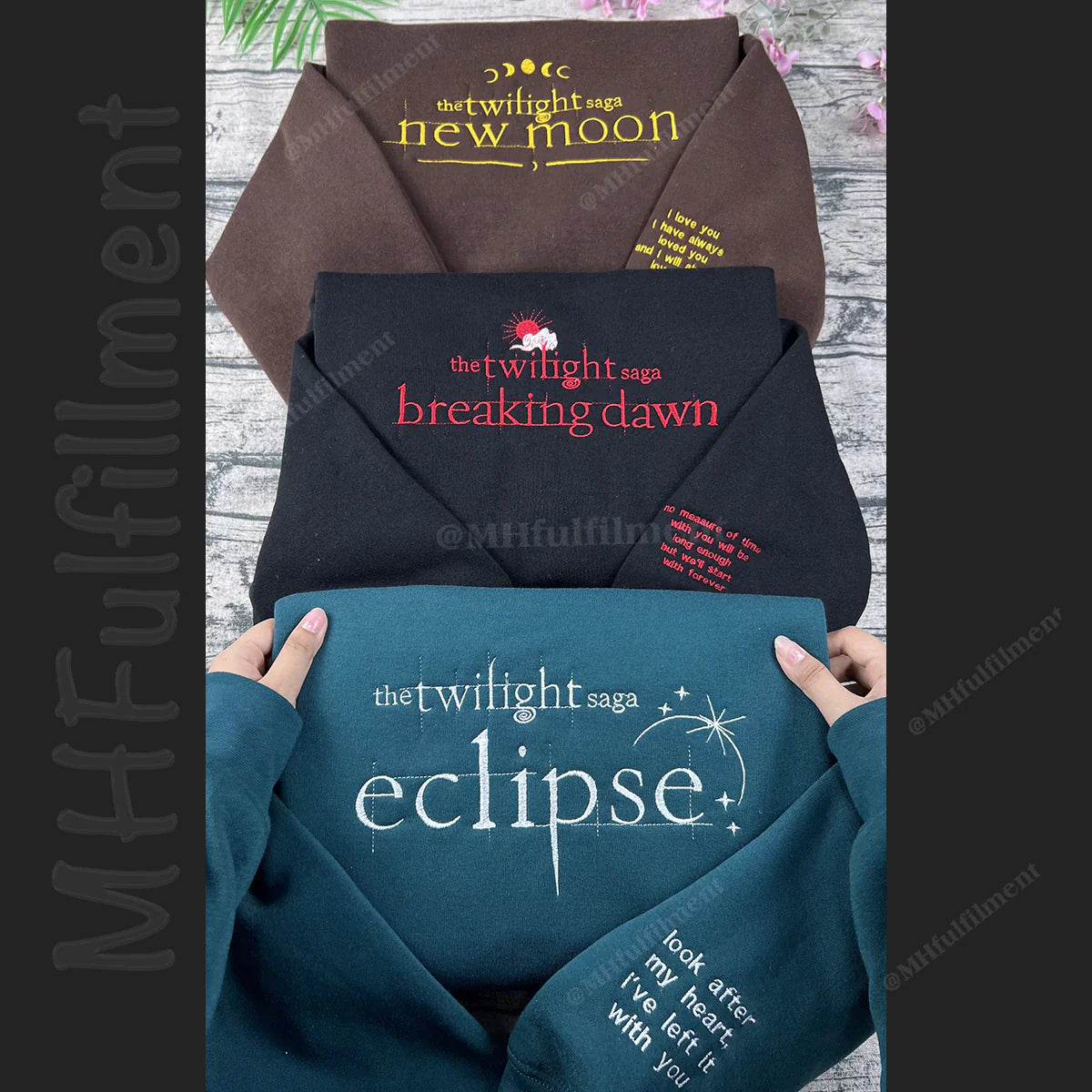 Twilight Embroidered Sweatshirt - Edward Cullen, Twilight Saga, New Moon, Eclipse, Breaking Dawn, Bookish Merch, Twilight Merch