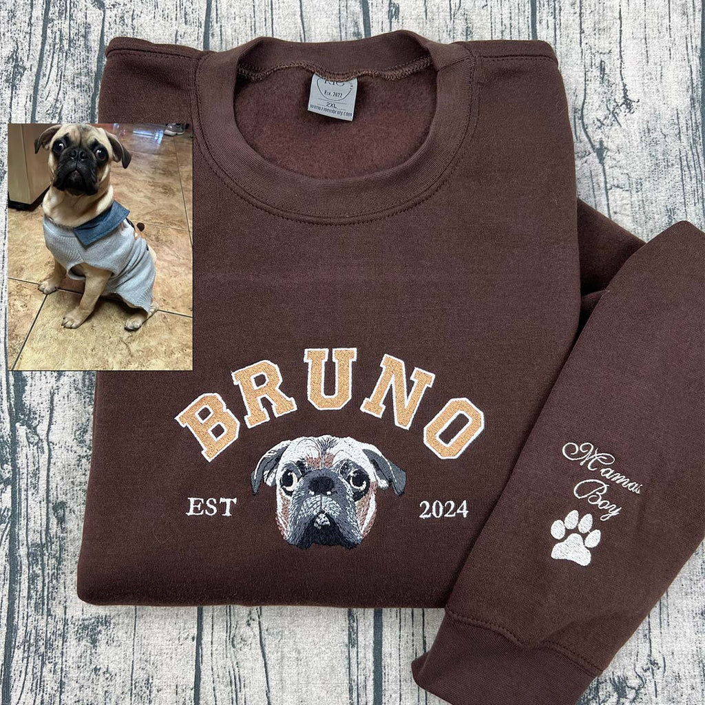 Personalized Paw Print Embroidered Hoodie – Pet Lover Gift